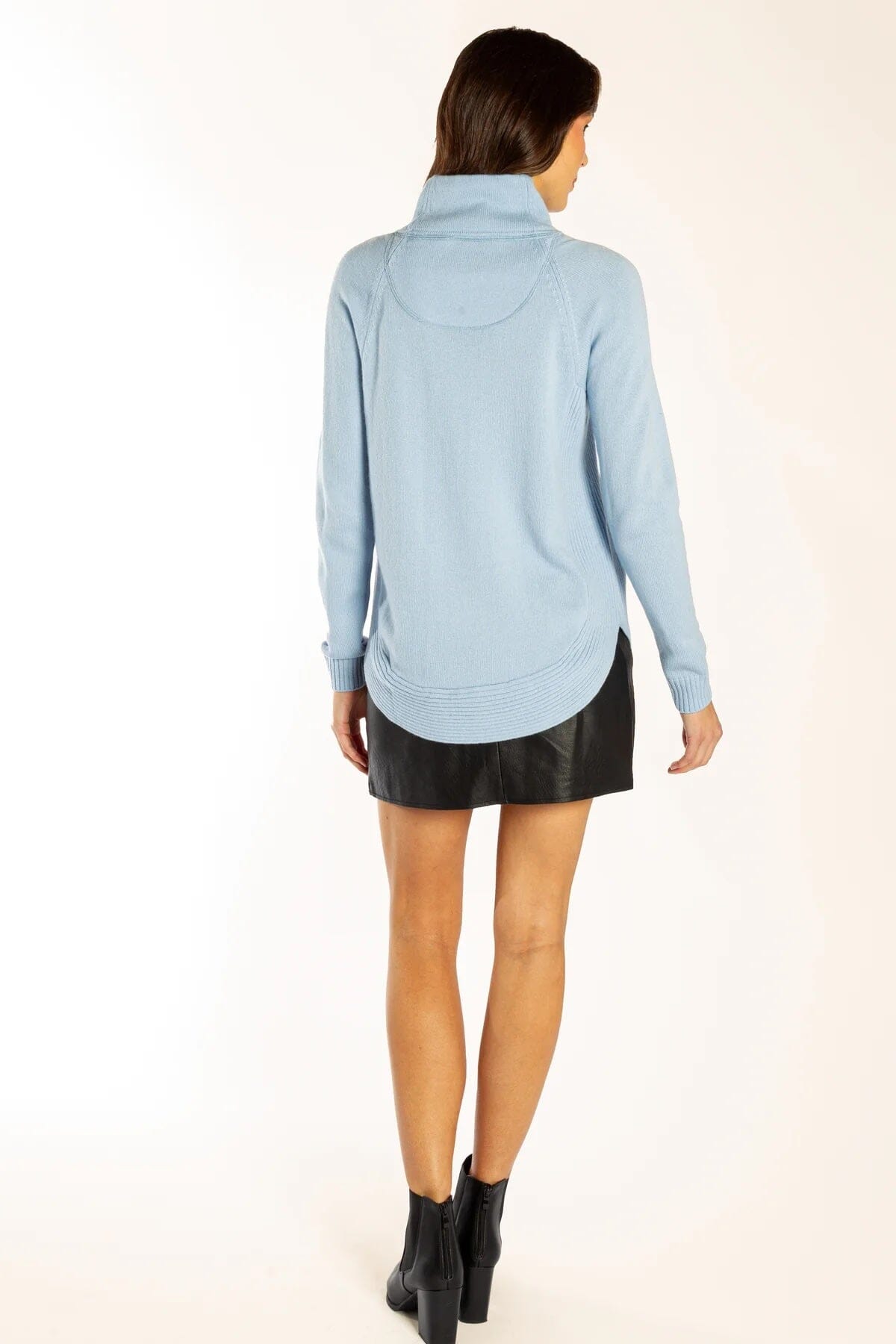 Bow & Arrow Funnel Neck Jumper - Baby Blue Bow & Arrow