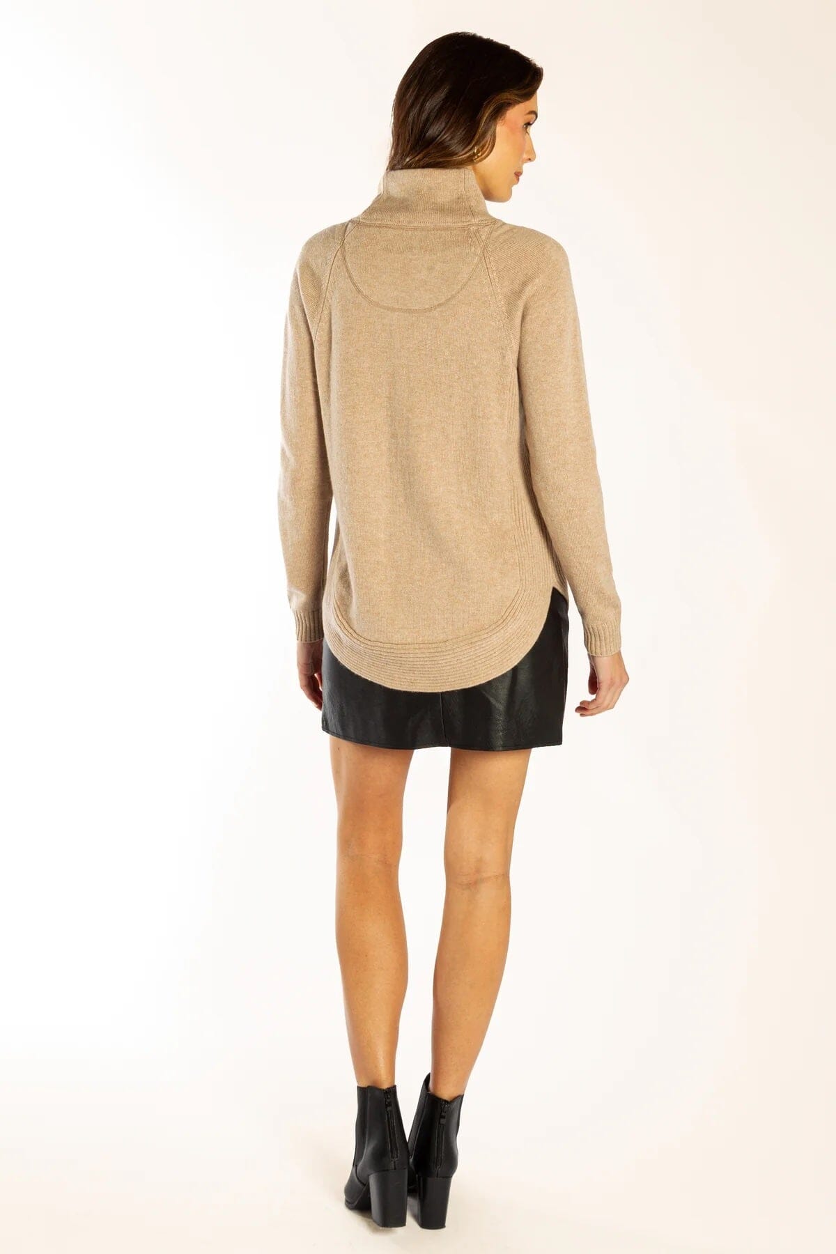 Bow & Arrow Funnel Neck Jumper - Latte Bow & Arrow