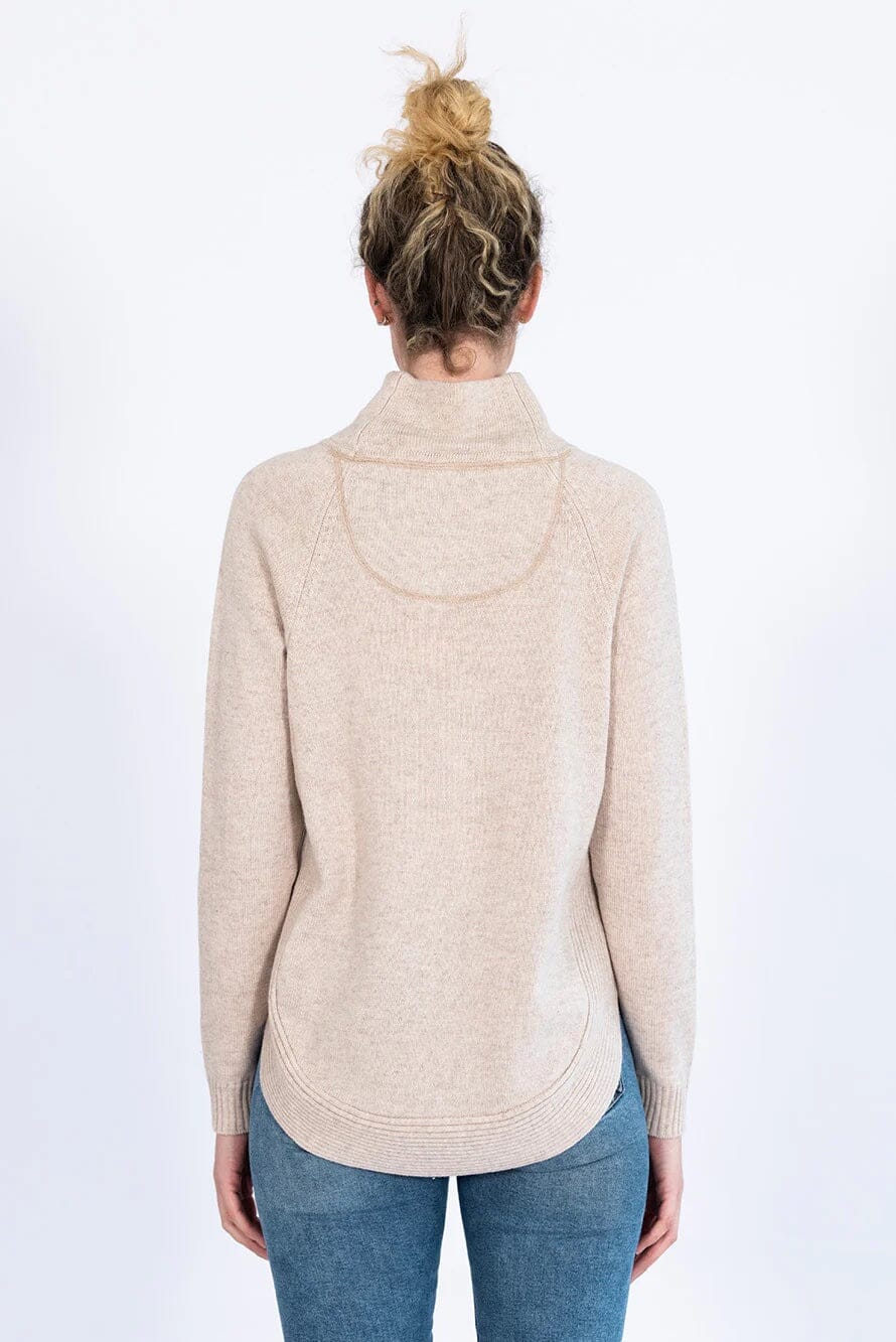 Bow & Arrow Funnel Neck Jumper - Oatmeal Bow & Arrow