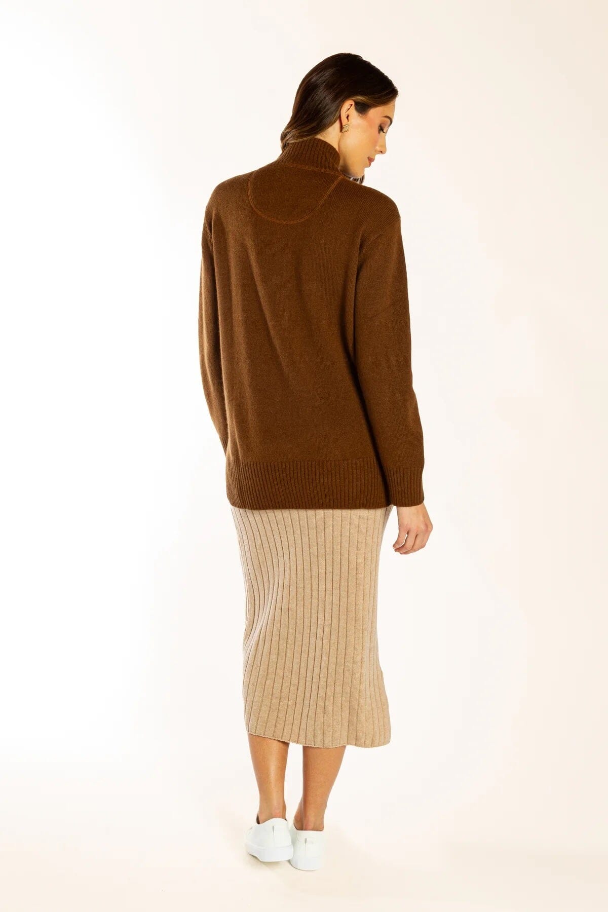 Bow & Arrow Polo Neck Jumper - Chocolate Bow & Arrow