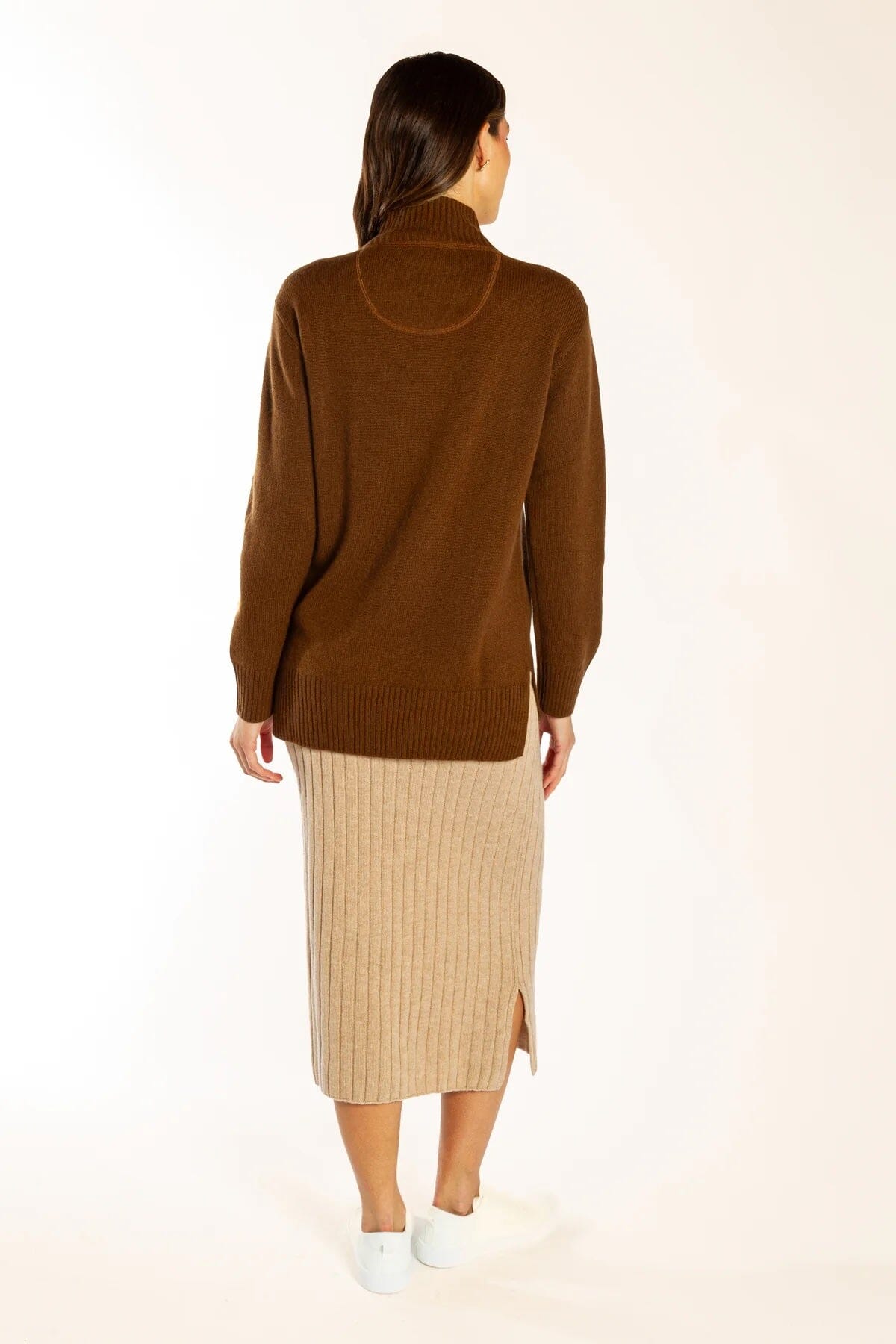 Bow & Arrow Polo Neck Jumper - Chocolate Bow & Arrow