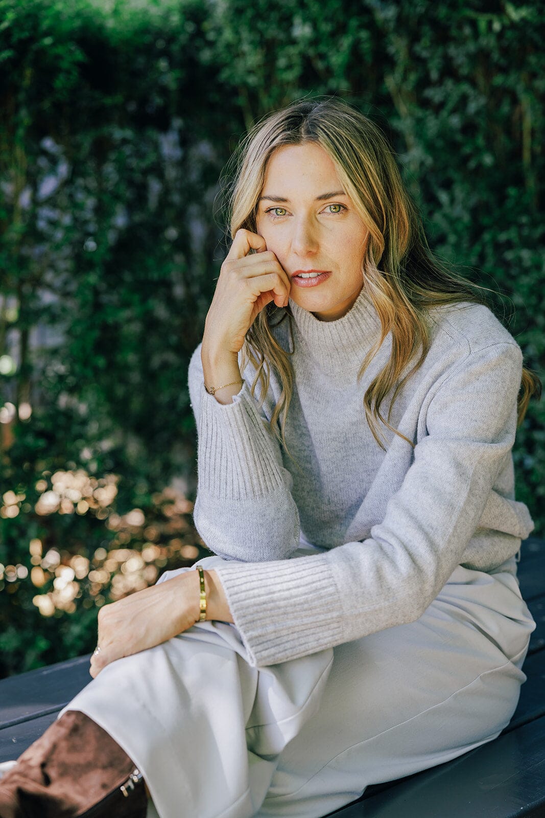 Bow & Arrow Polo Neck Jumper- Grey Bow & Arrow