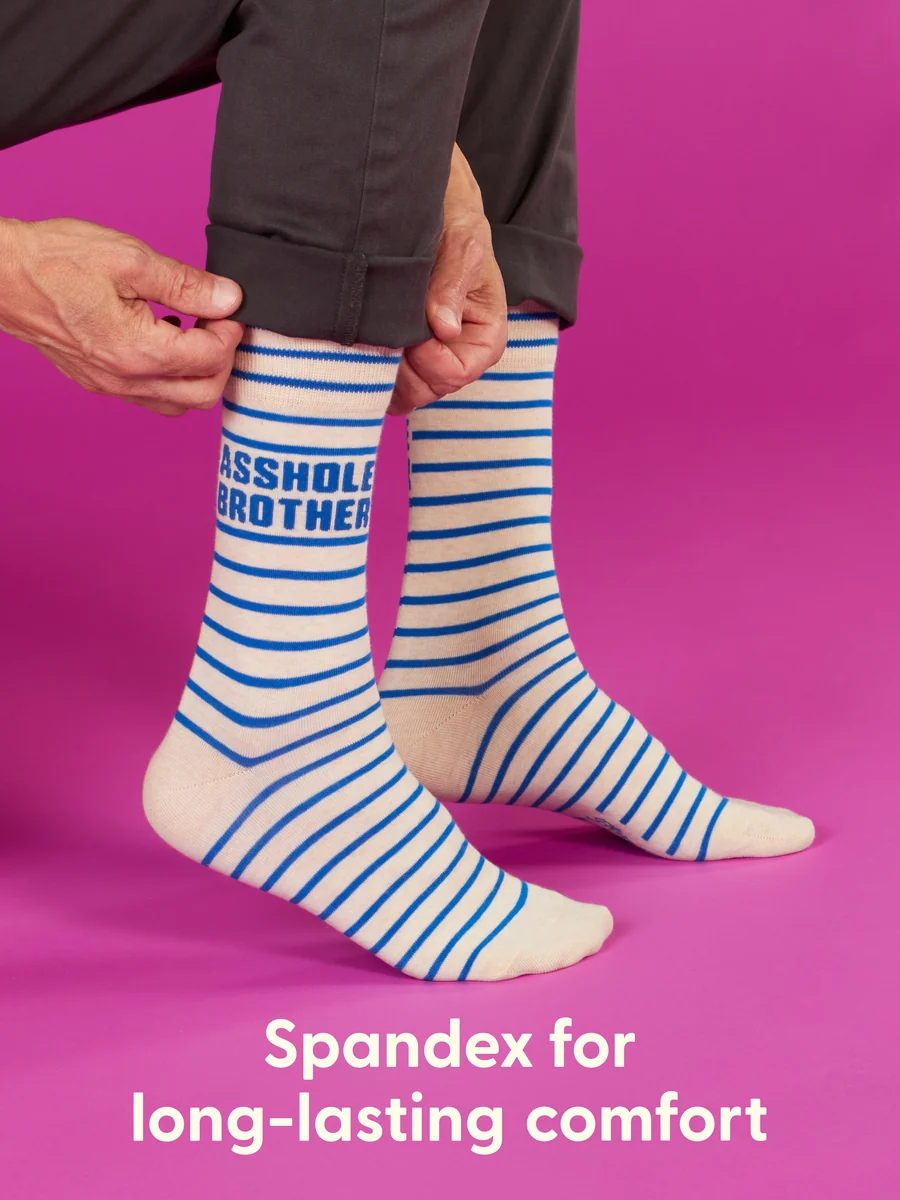 BlueQ Mens Crew Socks- Asshole Brother