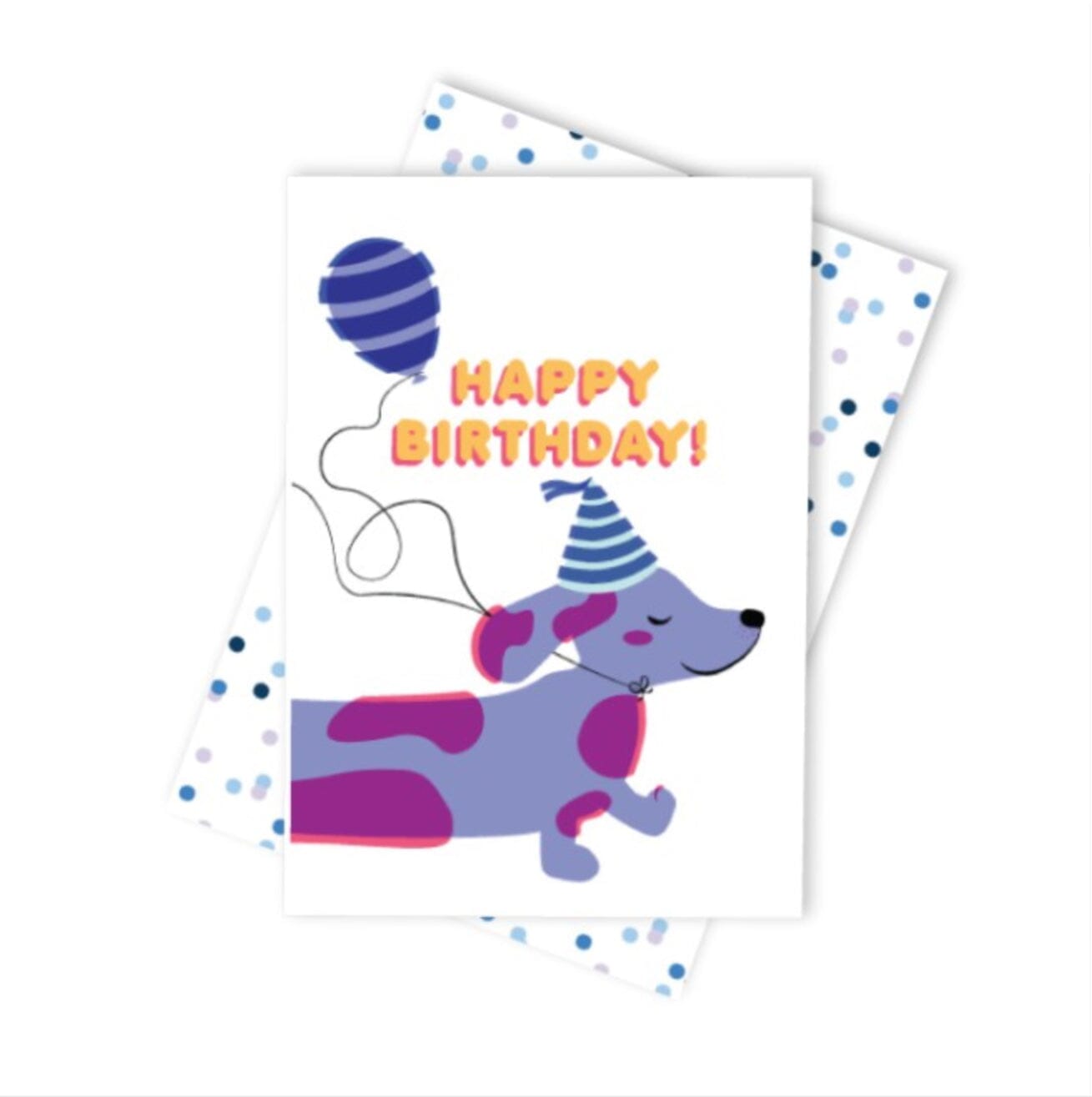 Candlebark Cheerful Dachshund birthday card Eclectic House 