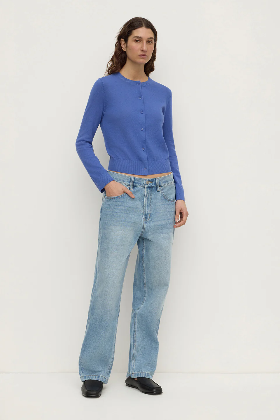 Assembly Label Orina Cotton Cashmere Cardigan - New Blue