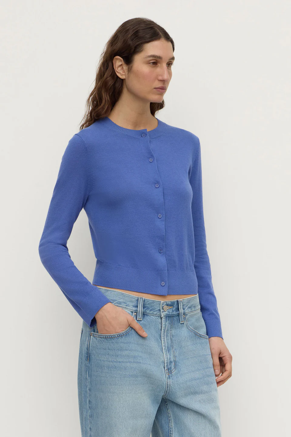 Assembly Label Orina Cotton Cashmere Cardigan - New Blue