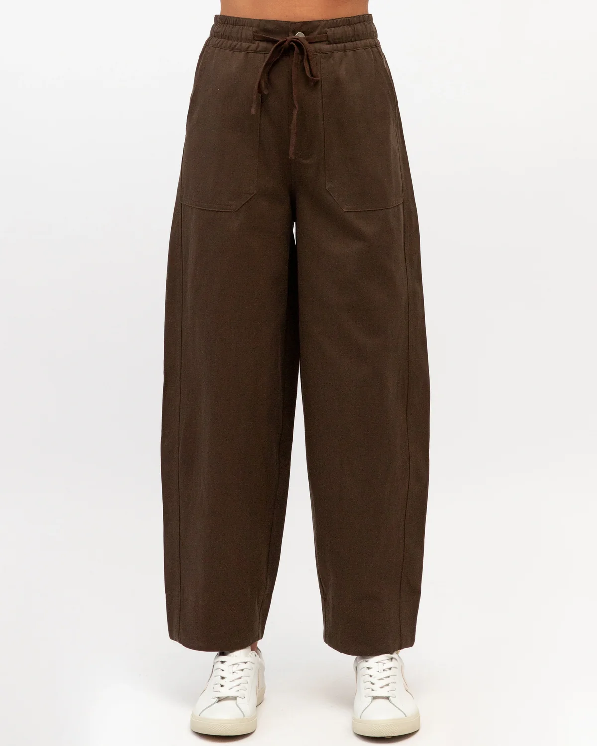Label of Love Elastic Waist Cargo Pants - Chocolate