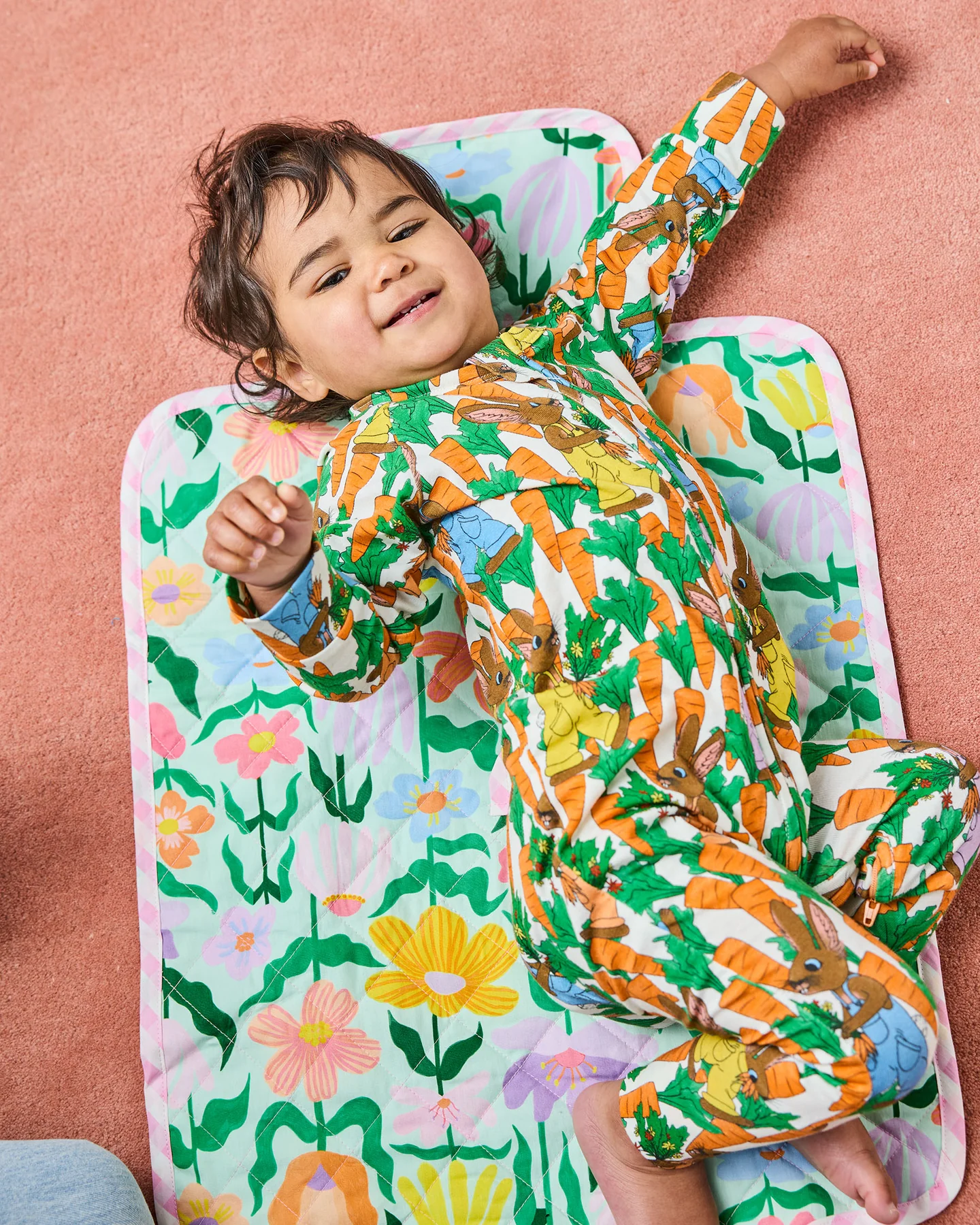 Kip & Co Popping Flowers Green Baby Change Mat