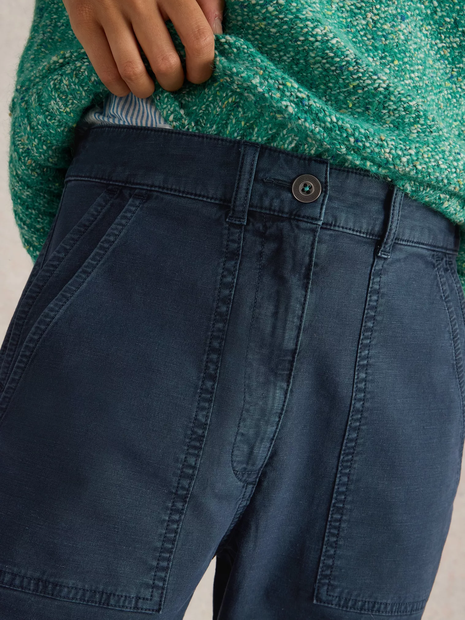 White Stuff Twister Chino Trouser - Dark Navy White Stuff