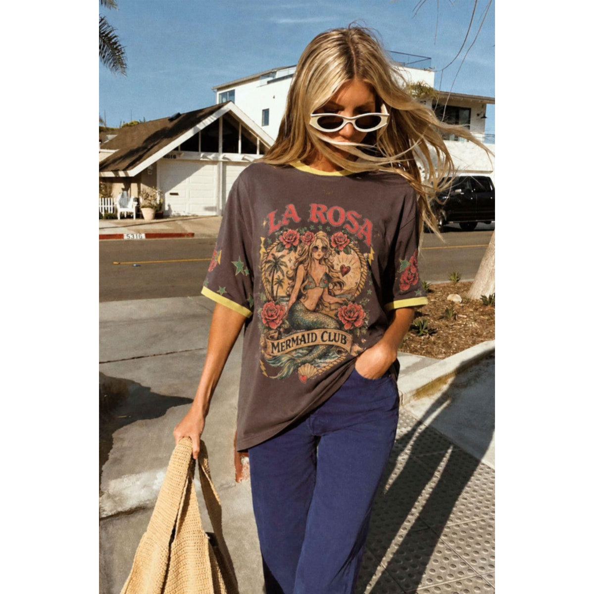 Coco Cartel La Rosa Tee - Lemon/Brown Women's T-shirt Coco Cartel 