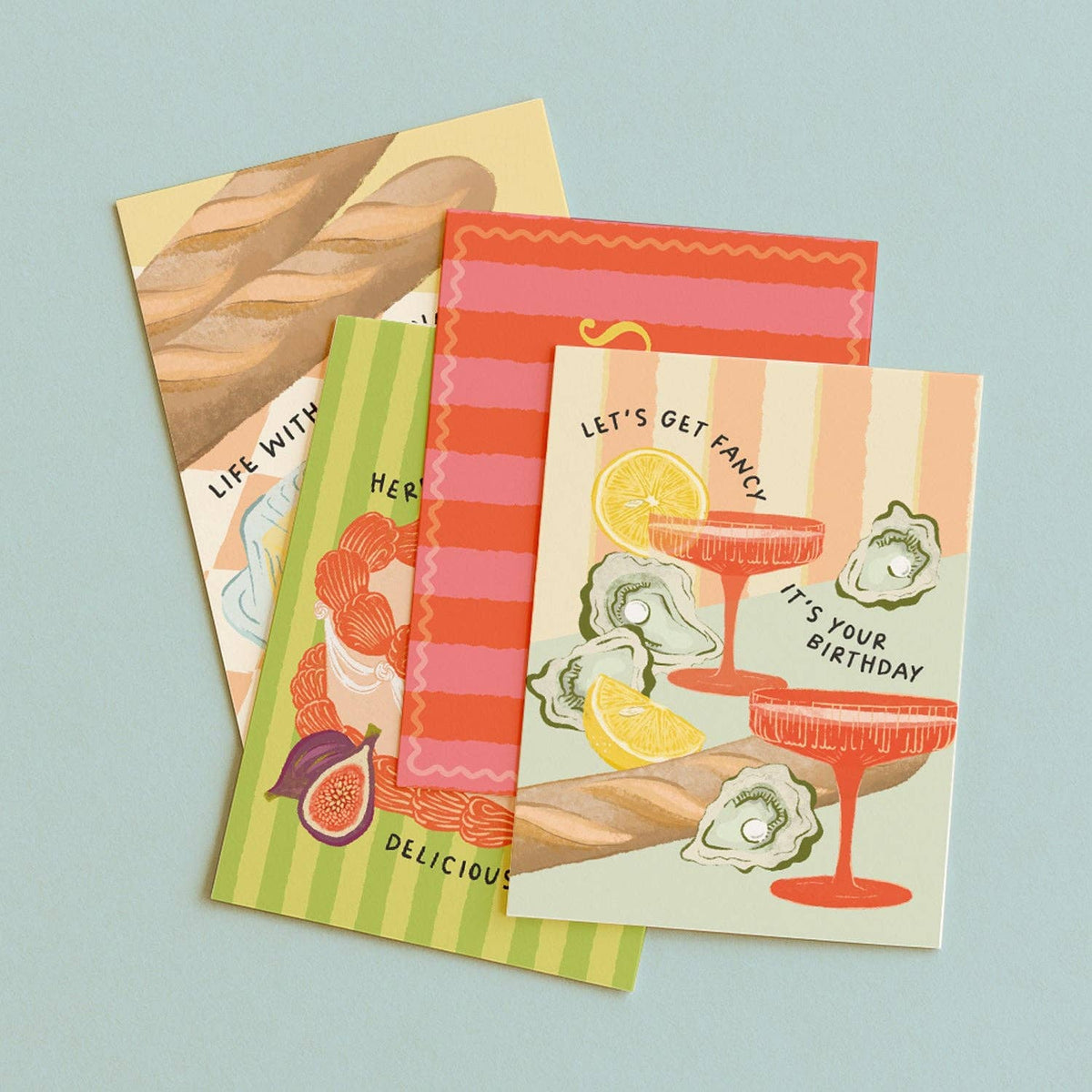 'Congrats' Pink & Red Chunky Stripe Card Daymaker Stationery