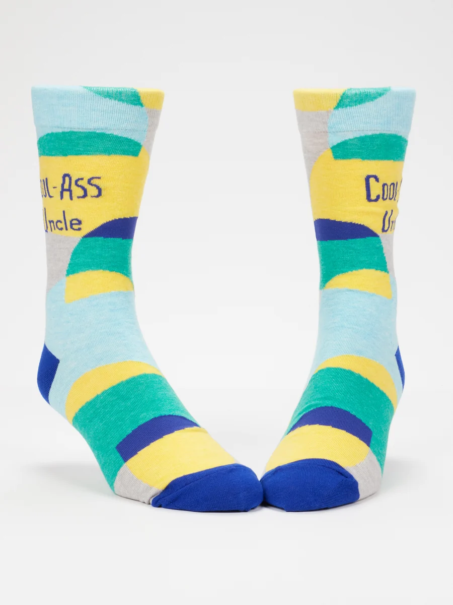 BlueQ Mens Crew Socks - Cool-Ass Uncle