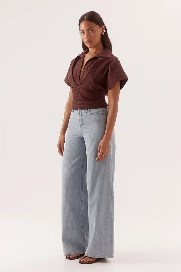 Sovere Lyra Crop Shirt - Chocolate