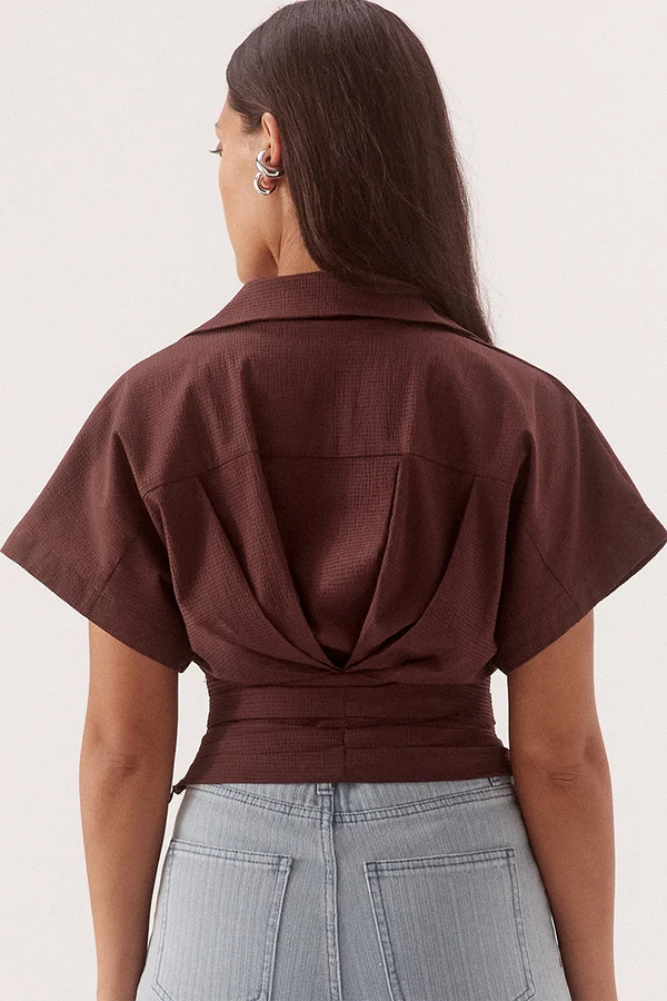 Sovere Lyra Crop Shirt - Chocolate