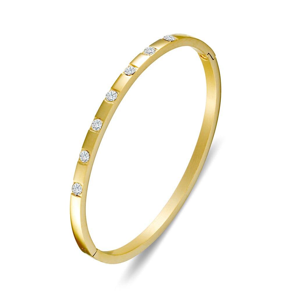 DPI Seren stainless steel gold bracelet with gypsy set white CZ’s Bracelet DPI Jewellery 