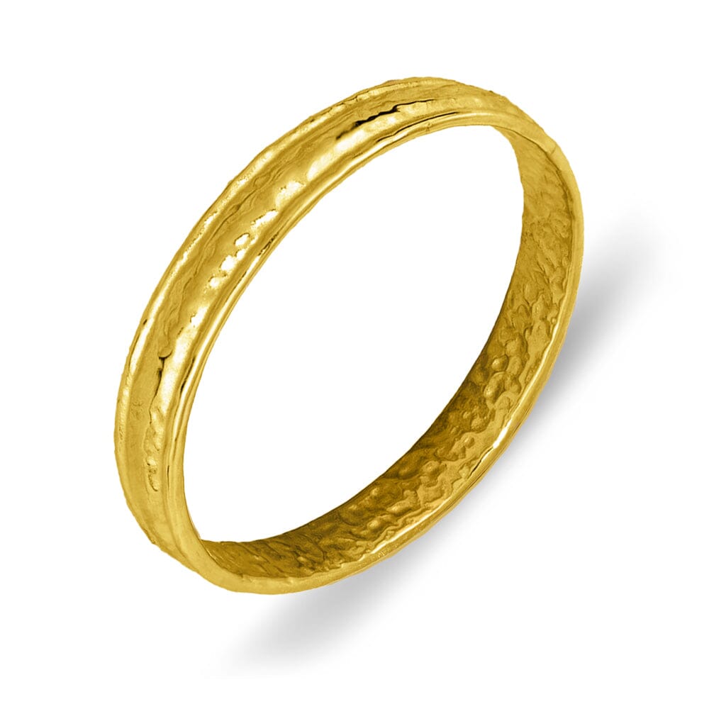 DPI Seren stainless steel gold plated hammered finish flat edge bangle bracelet Bracelet DPI Jewellery 