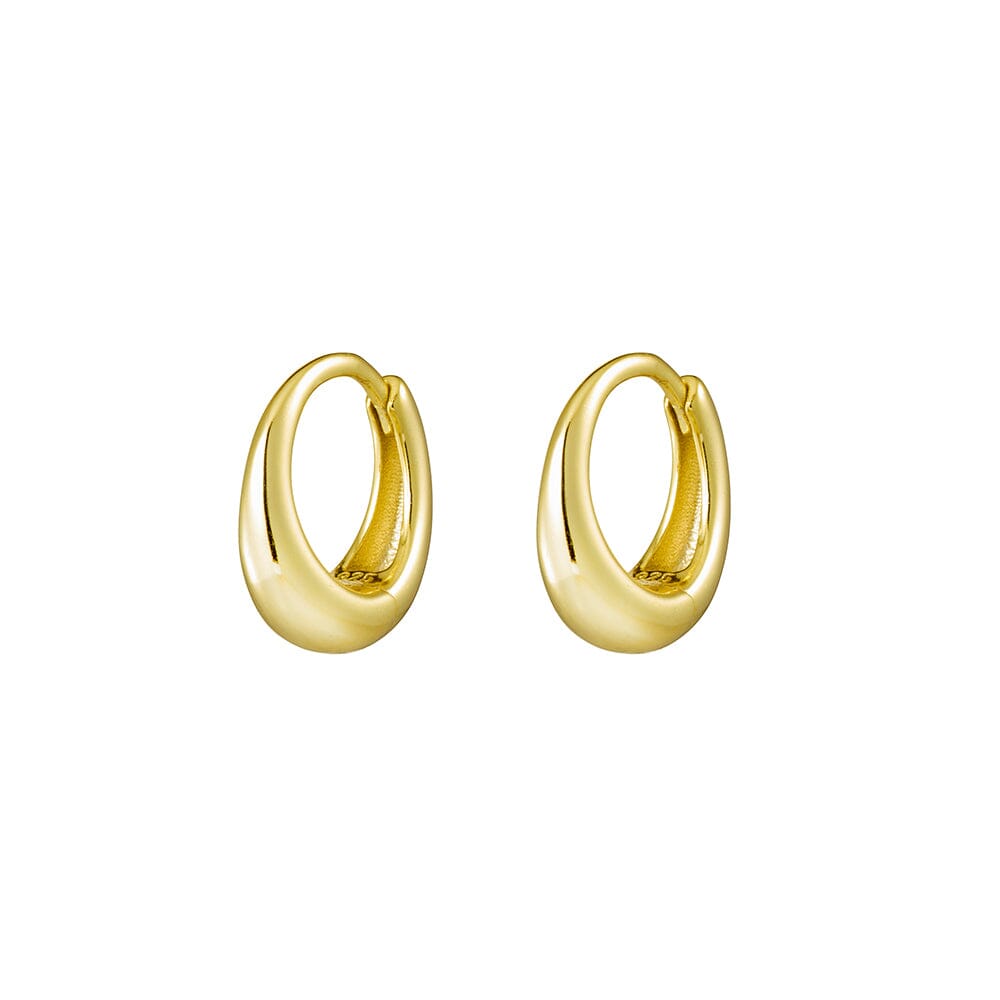 DPI Sterling silver gold plated petite concave hoop earrings Huggie Earrings DPI Jewellery 