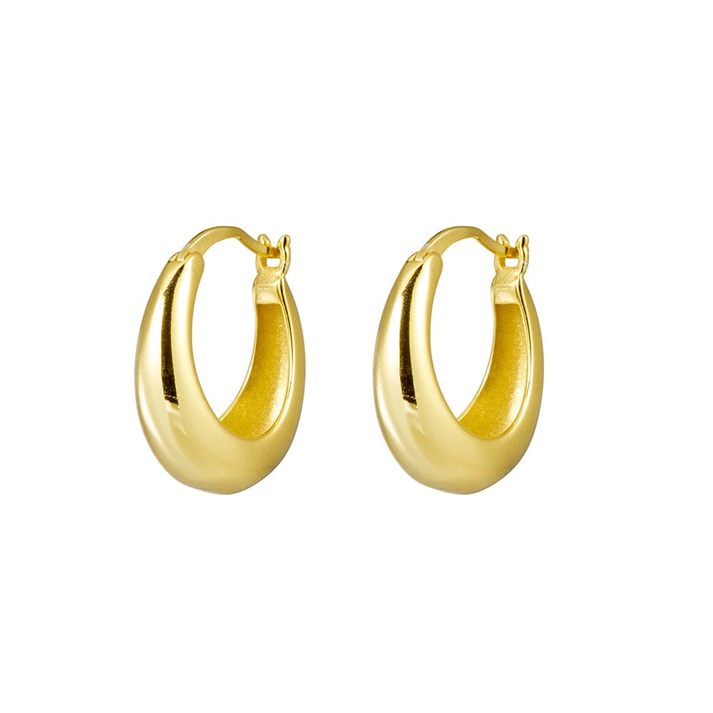 DPI Sterling silver gold plated tapered hoop earring Huggie Earrings DPI Jewellery 