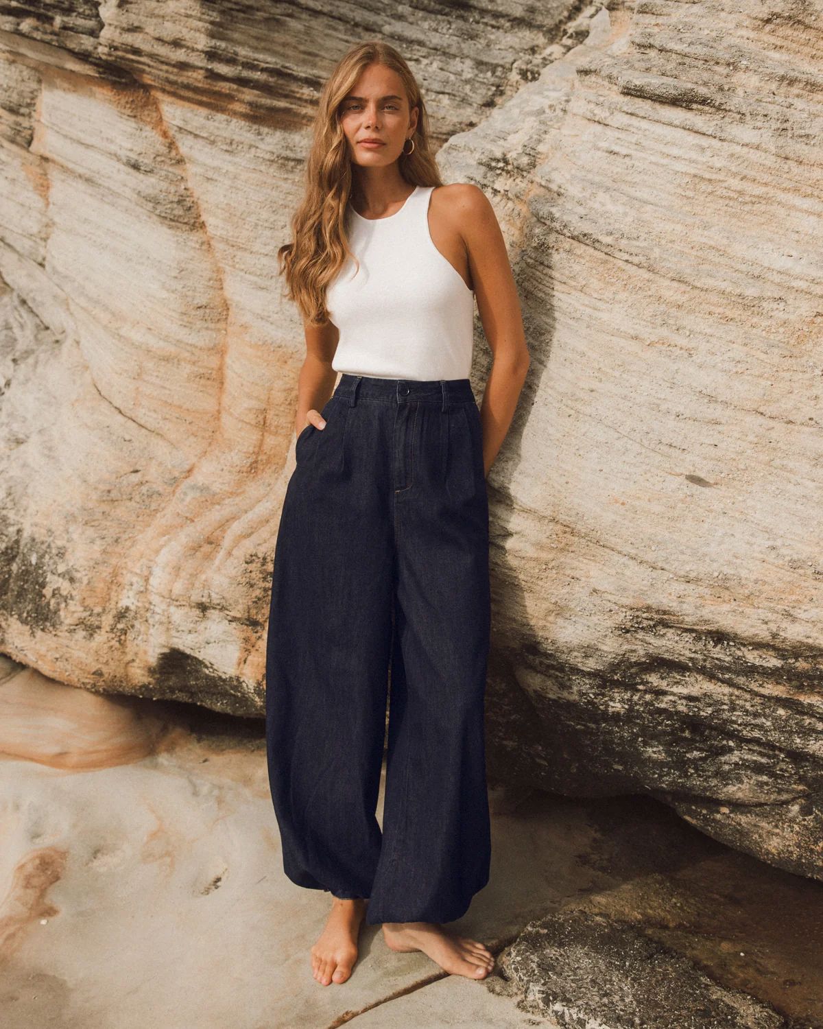 Ebby & I White Star Denim Pant - Indigo Ebby & I