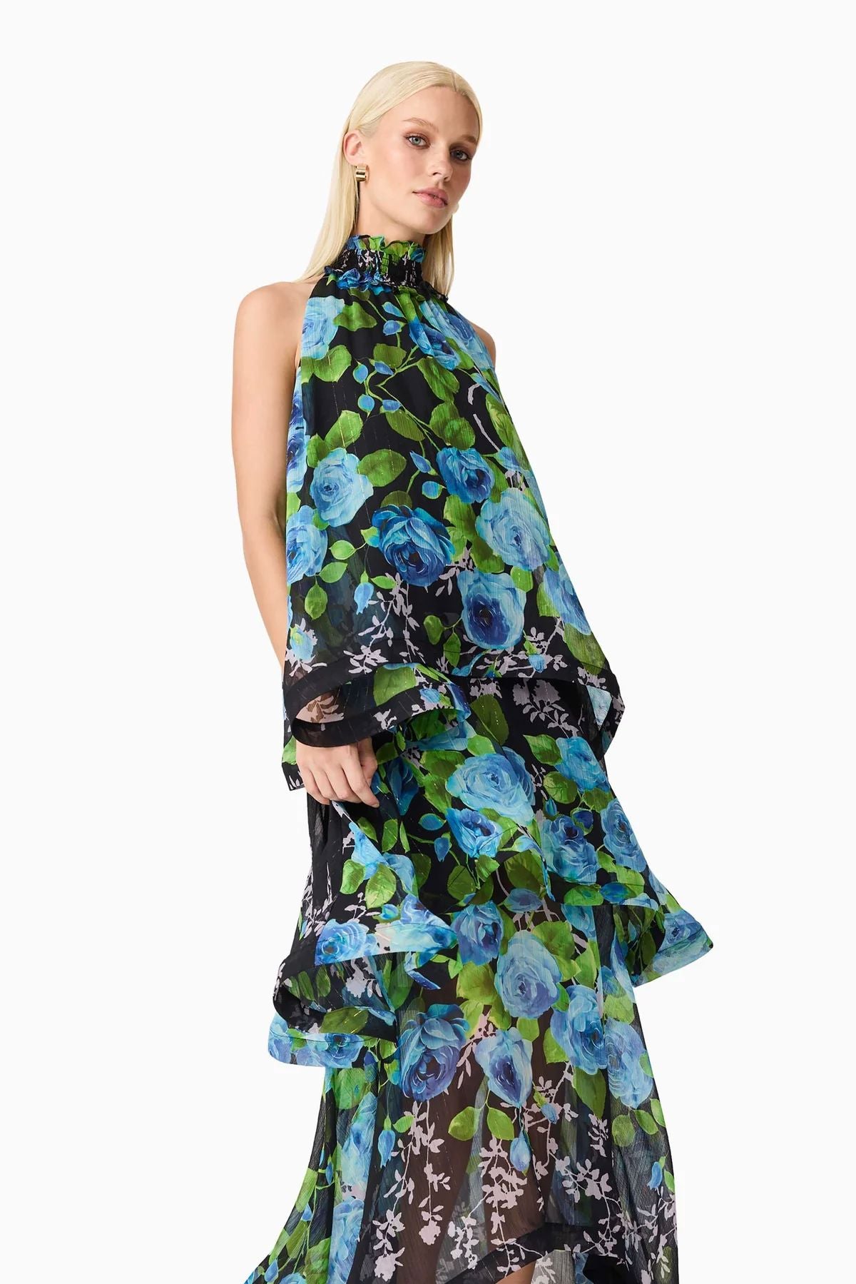 Elliatt Briony Gown - Black & Blue Floral Gown Elliatt 