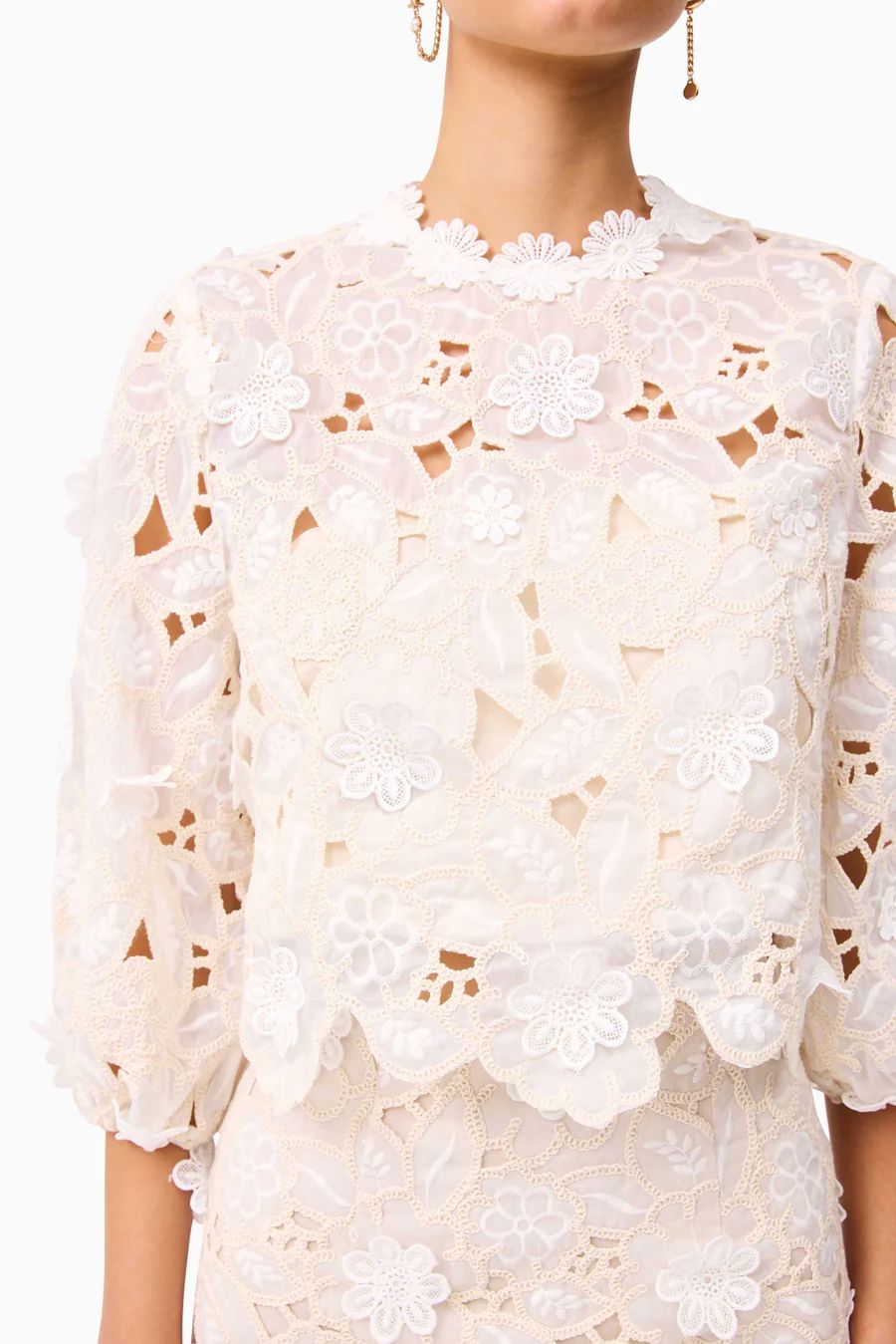 Elliatt Sienna Top & Mini Skirt Set - Cream Elliatt