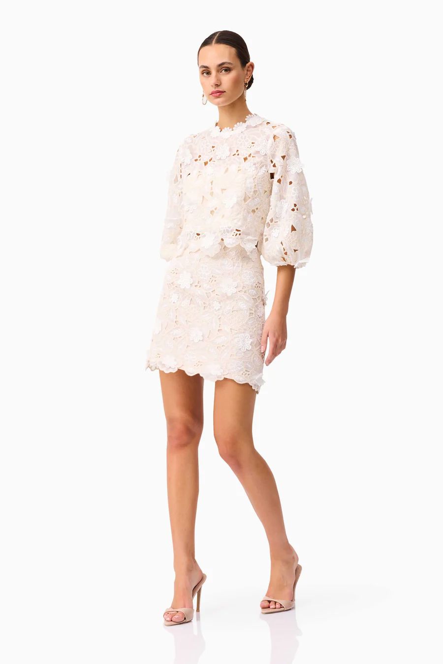 Elliatt Sienna Top & Mini Skirt Set - Cream Elliatt