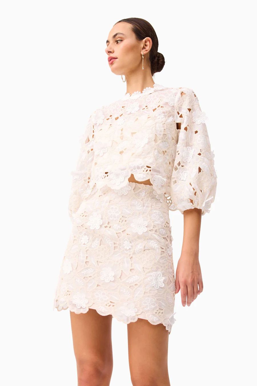 Elliatt Sienna Top & Mini Skirt Set - Cream Elliatt