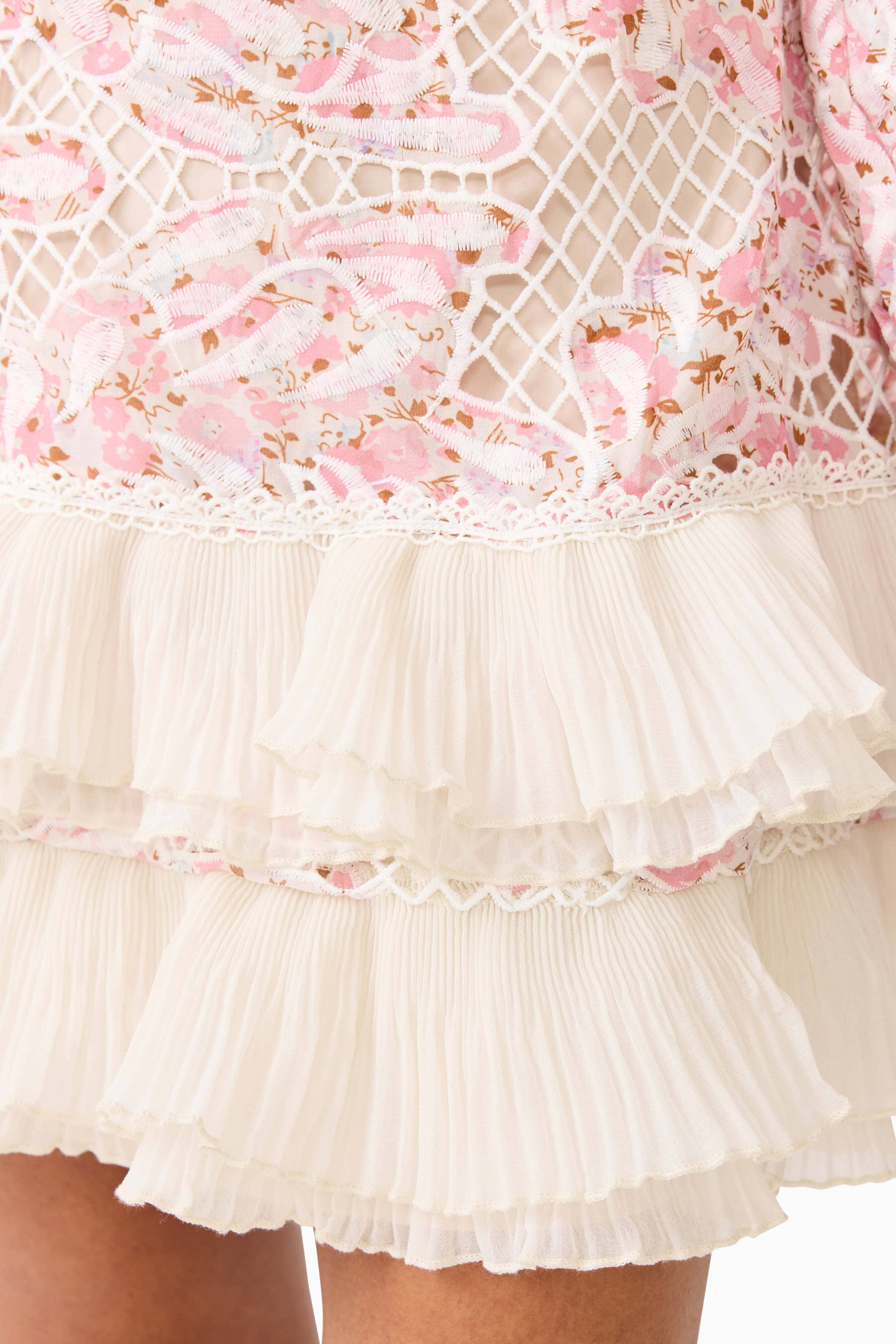 Elliatt Valencia Long Sleeve Mini Dress - Pink Multi Elliatt