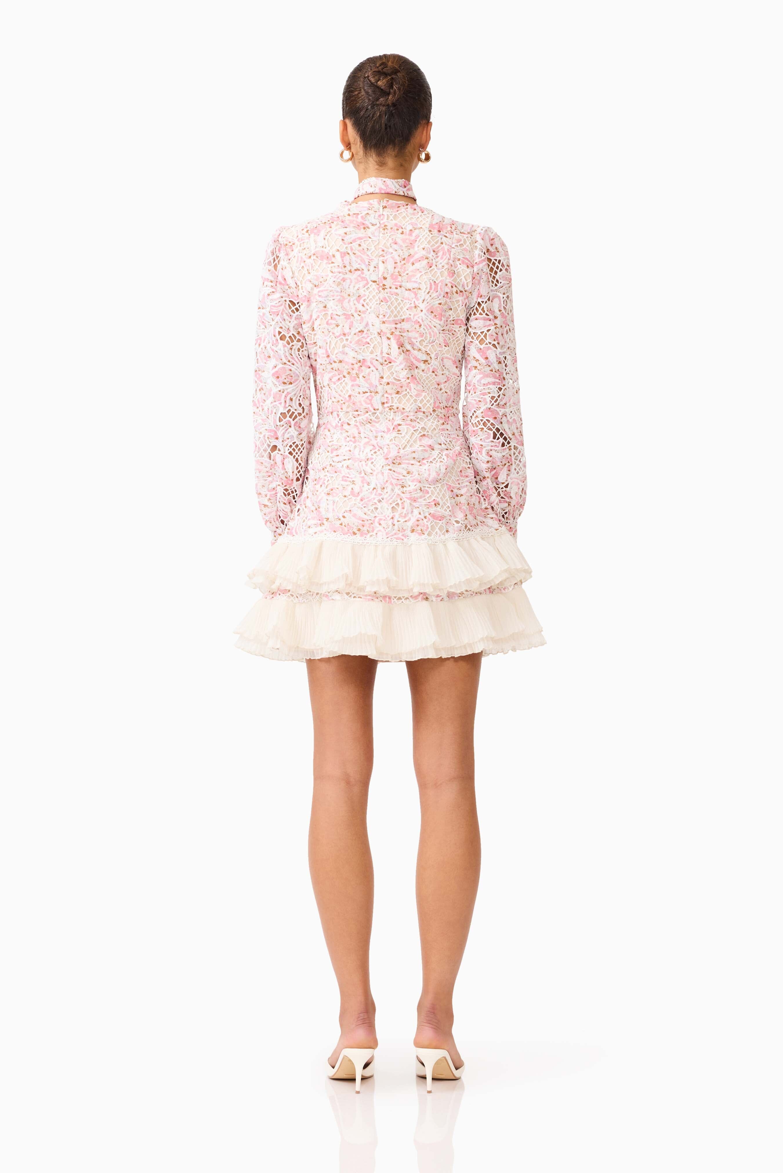Elliatt Valencia Long Sleeve Mini Dress - Pink Multi Elliatt