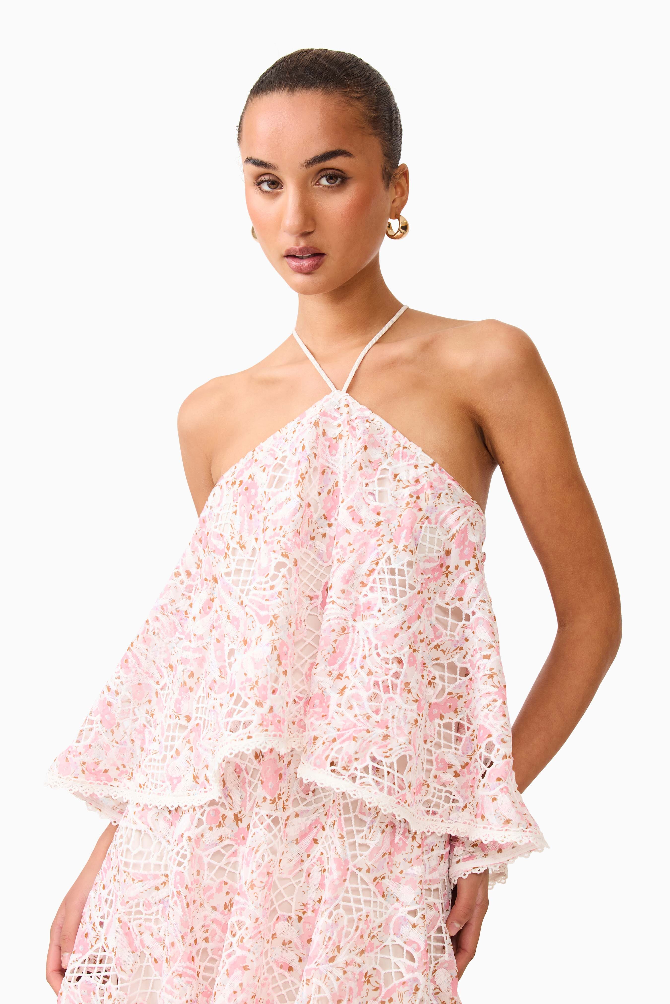 Elliatt Valencia Tiered Gown - Pink Multi Elliatt