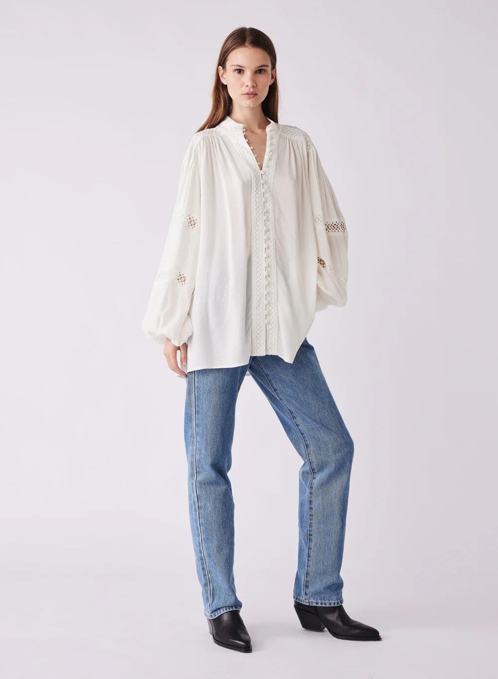 Esmaee Harp Blouse - Ivory Esmaee