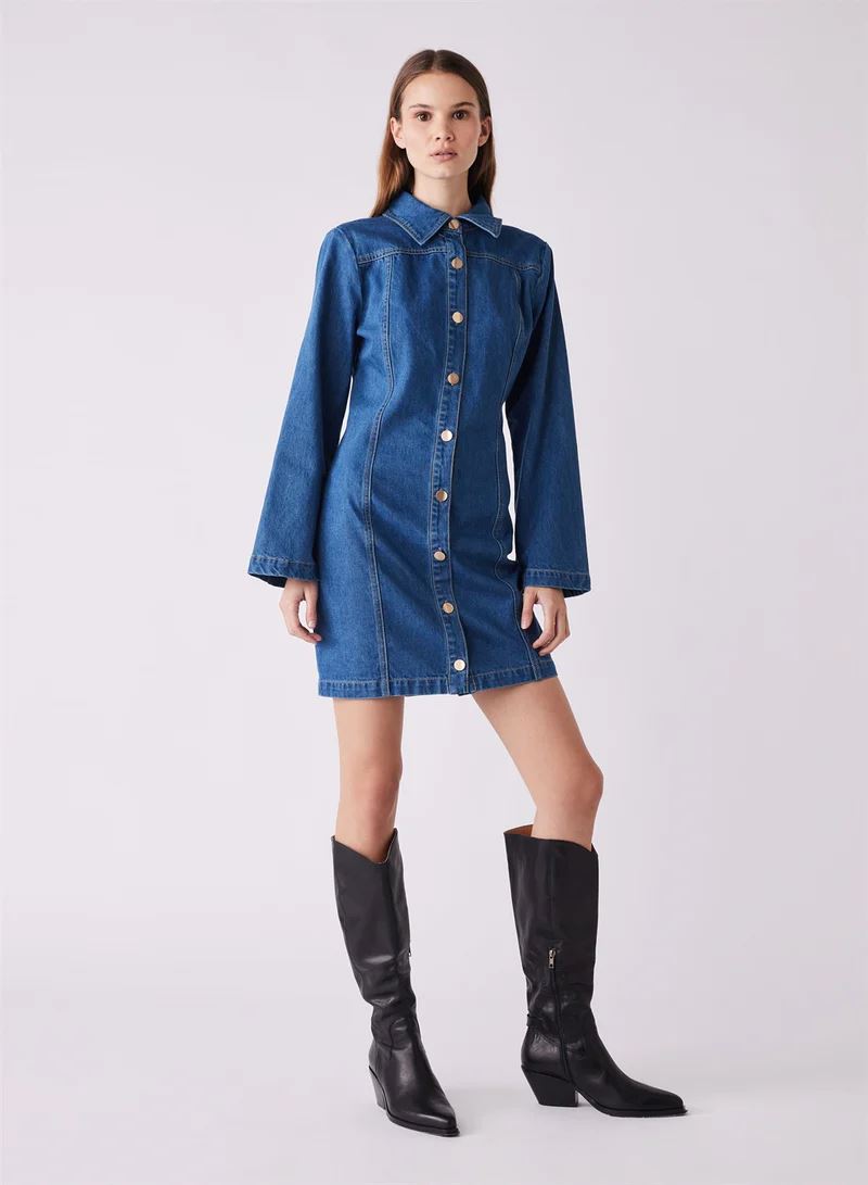 Esmaee Unhidden Denim Dress - Blue Denim Esmaee