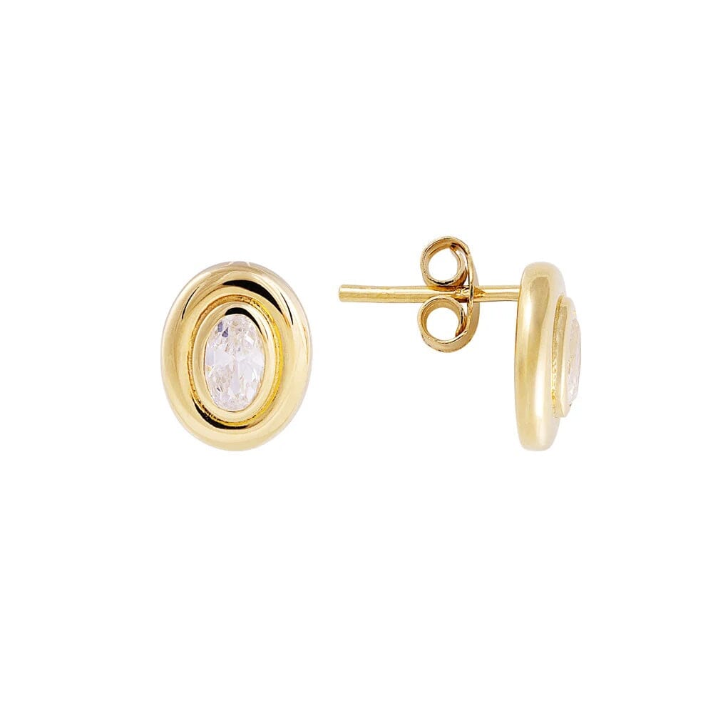 Fairley Bezel Set Oval Studs Fairley