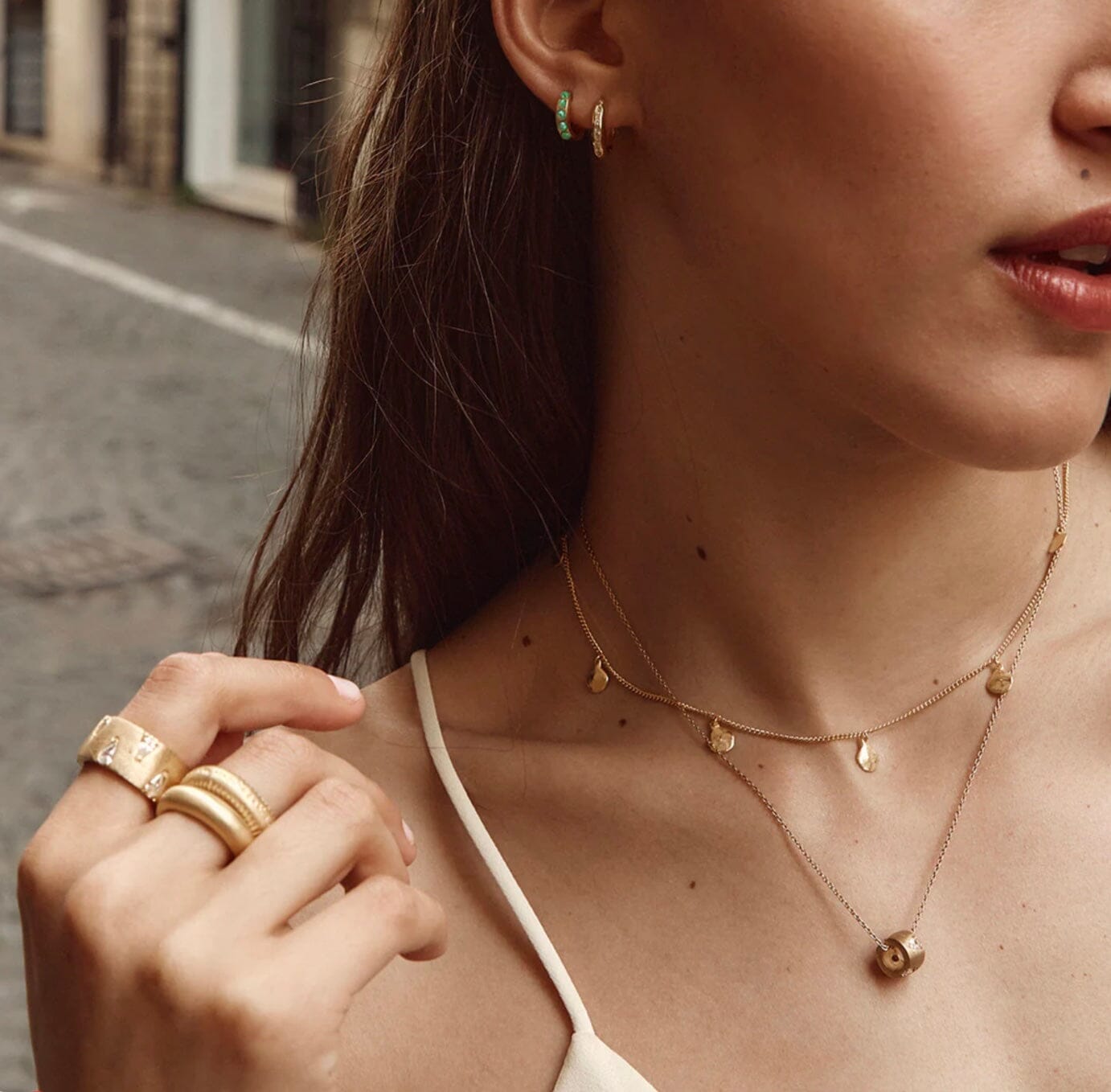 Fairley Bubble Pave Midi Hoops Eclectic House