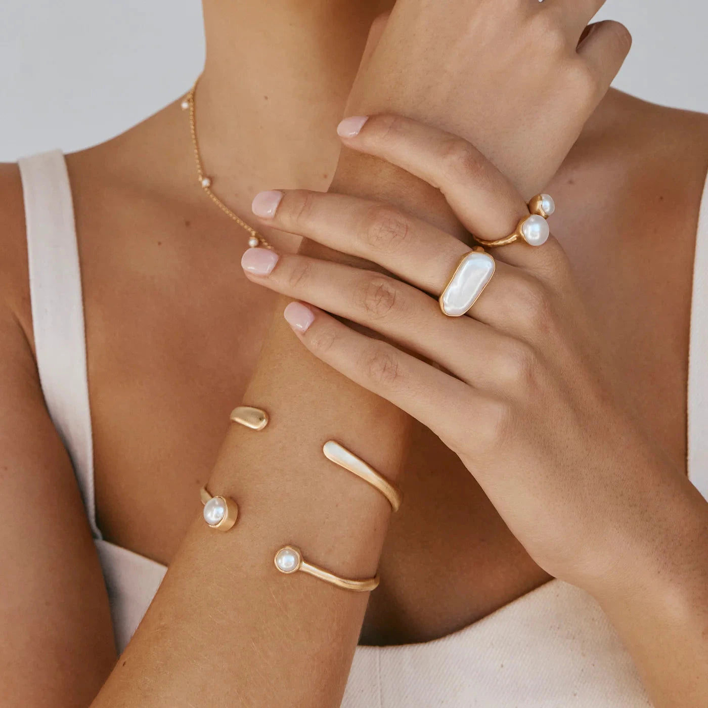 Fairley Double Pearl Cuff - Gold Fairley