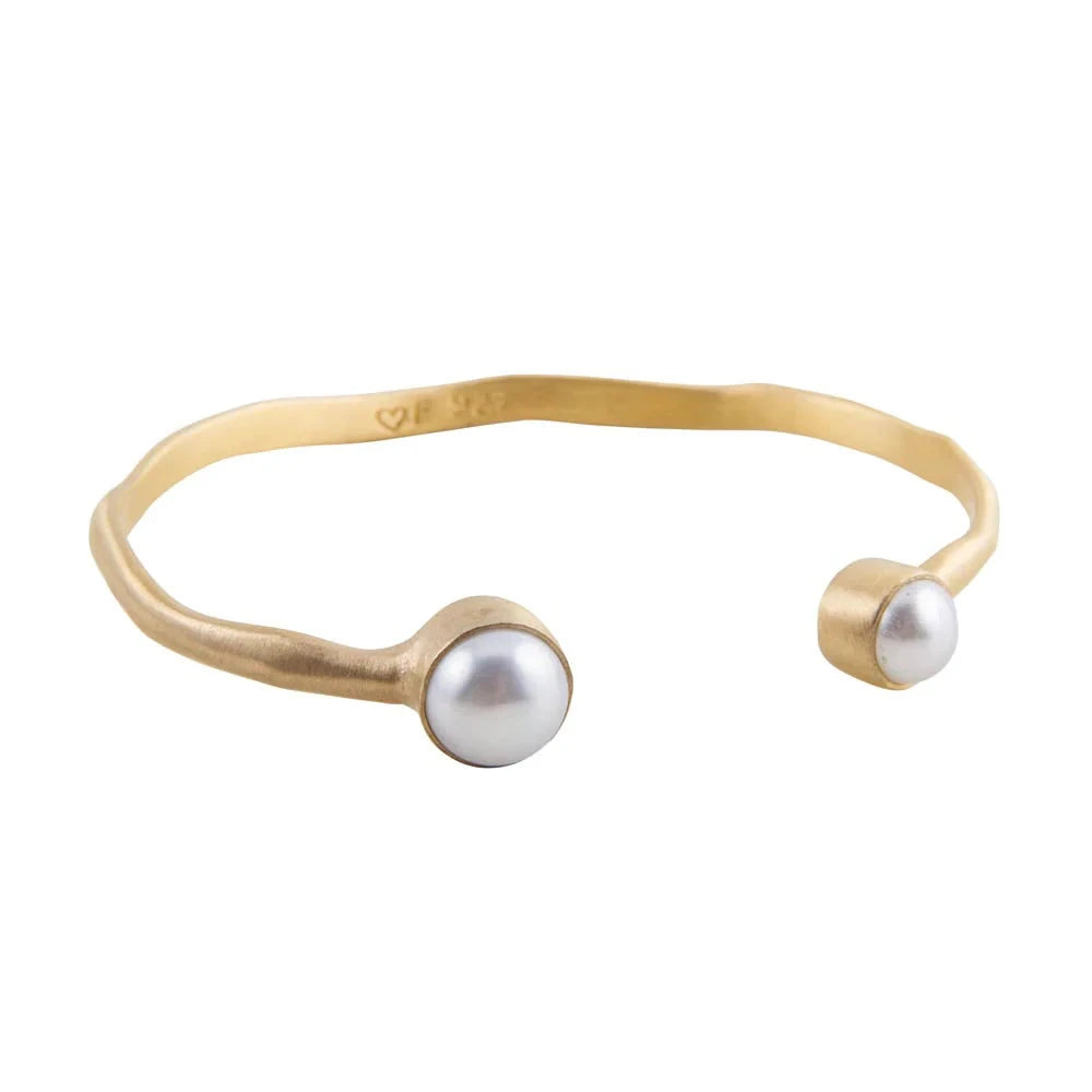 Fairley Double Pearl Cuff - Gold Fairley