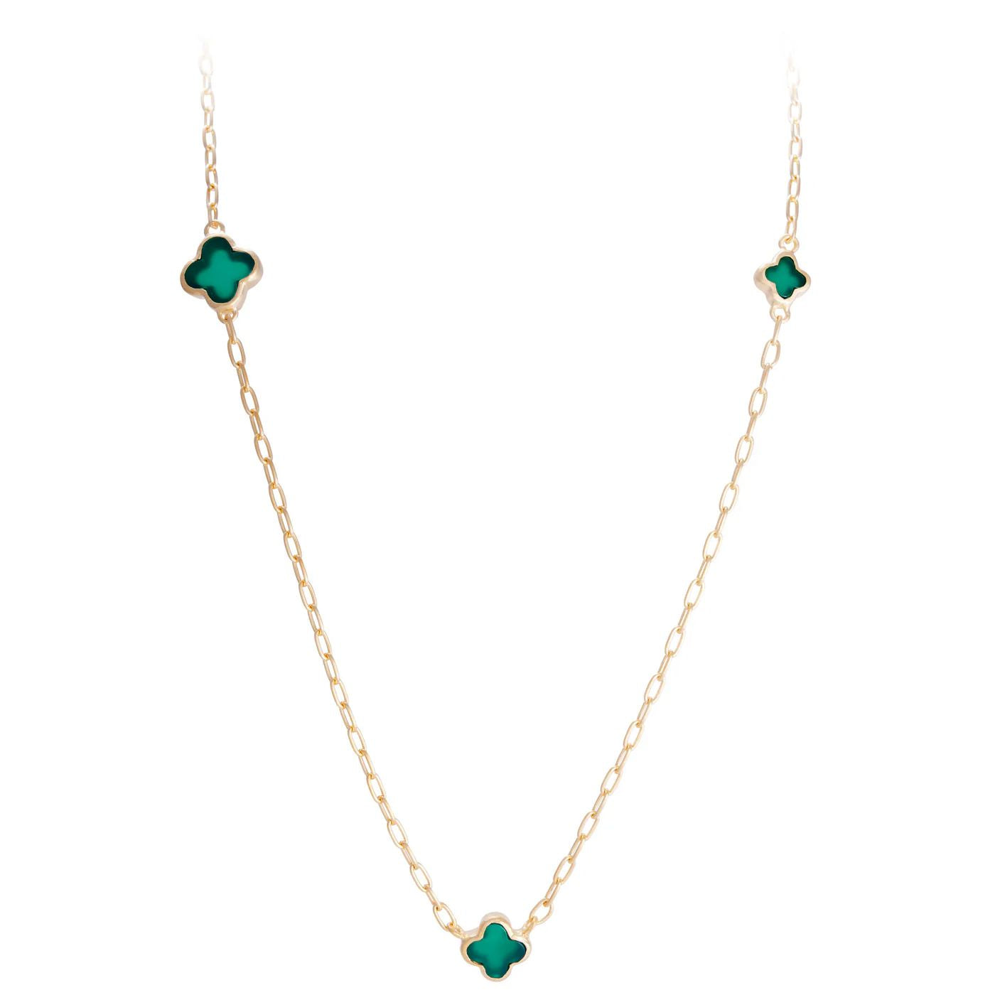 Fairley Green Agate Clover Necklace Fairley