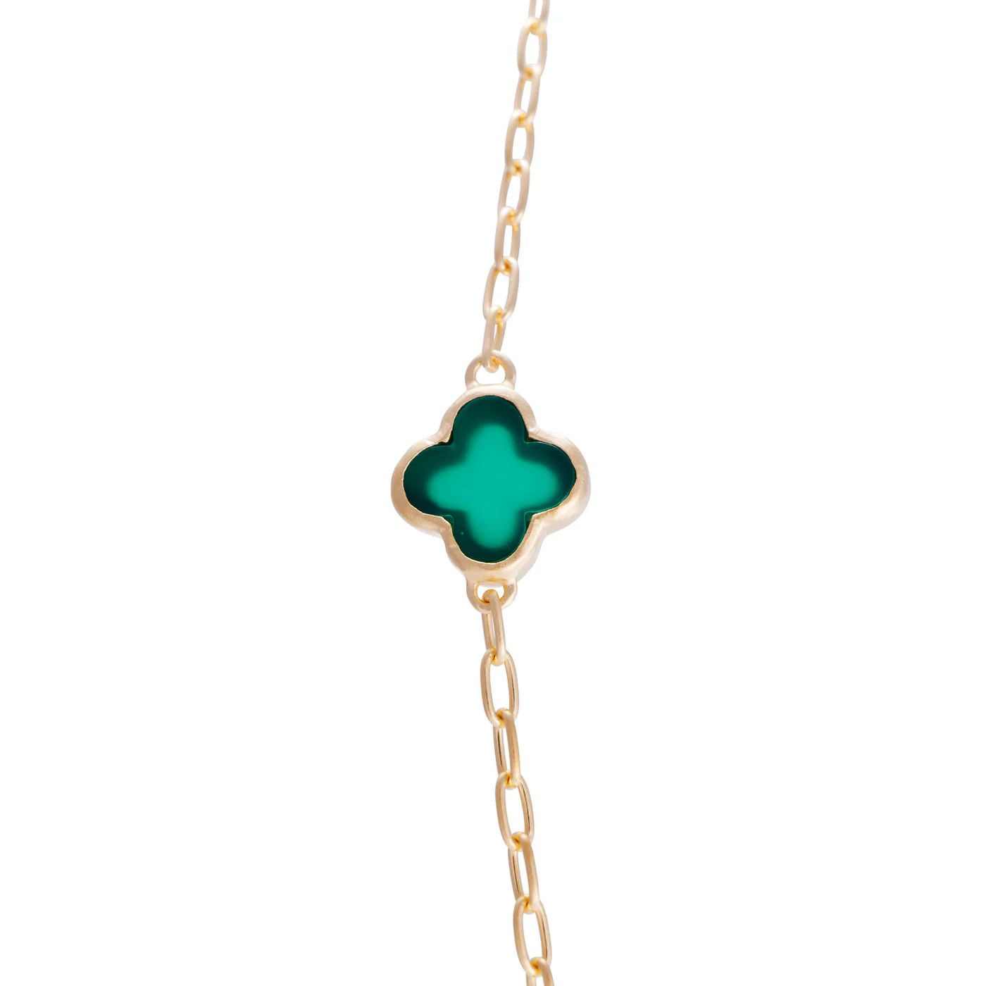Fairley Green Agate Clover Necklace Fairley