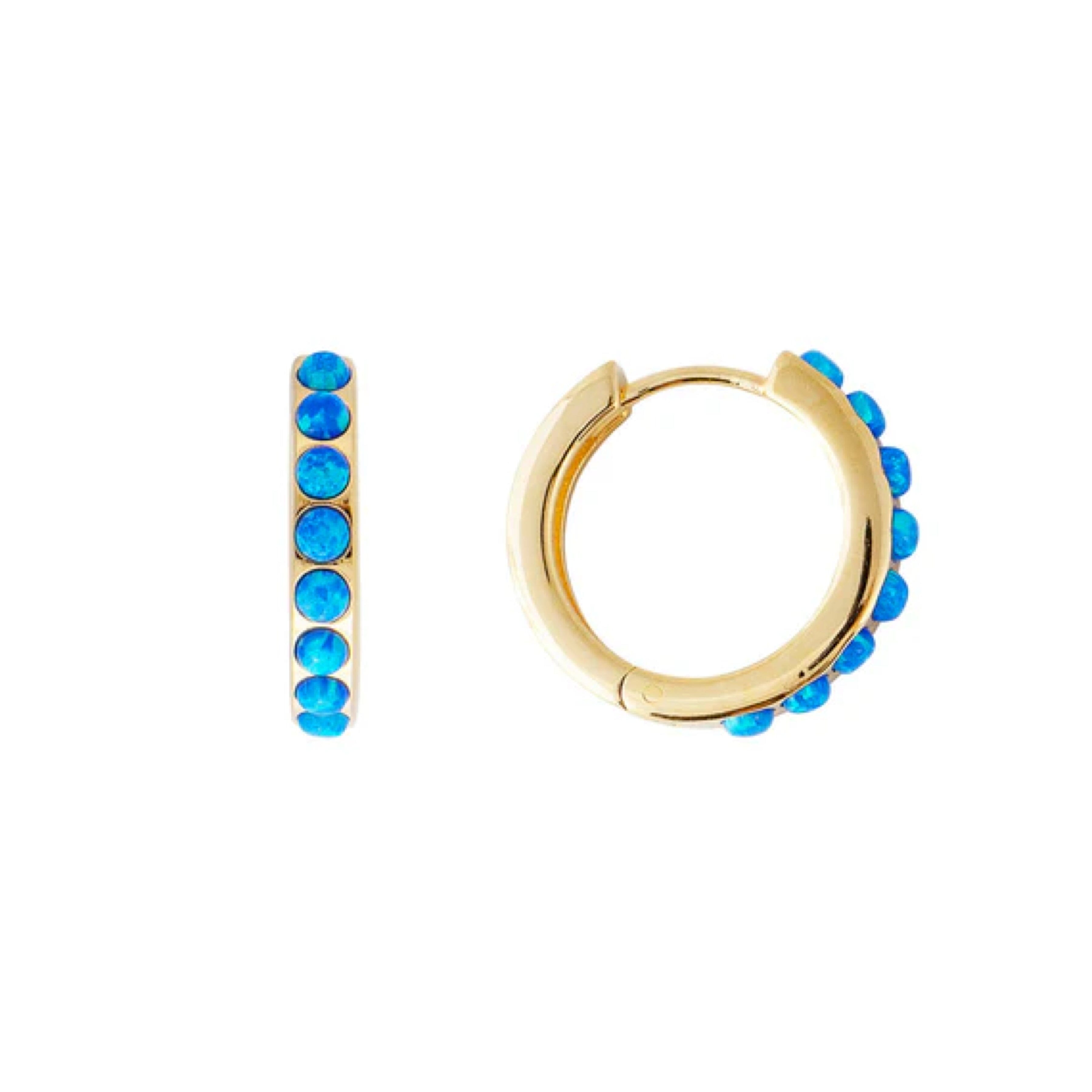 Fairley Indigo Opal Midi Hoops Fairley