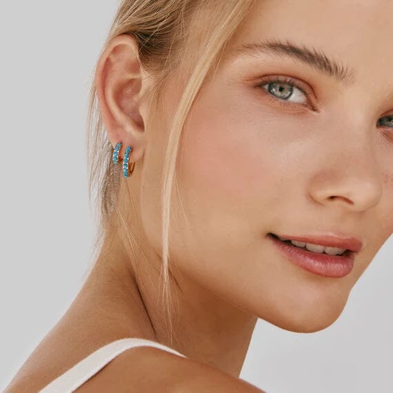 Fairley Indigo Opal Midi Hoops Fairley