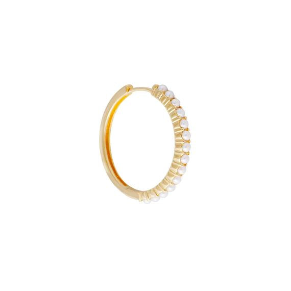 Fairley Slim Crystal Pearl Maxi Hoops Fairley