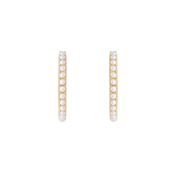 Fairley Slim Crystal Pearl Maxi Hoops Fairley