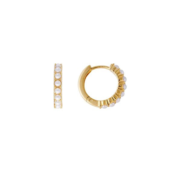 Fairley Slim Crystal Pearl Midi Hoops Fairley