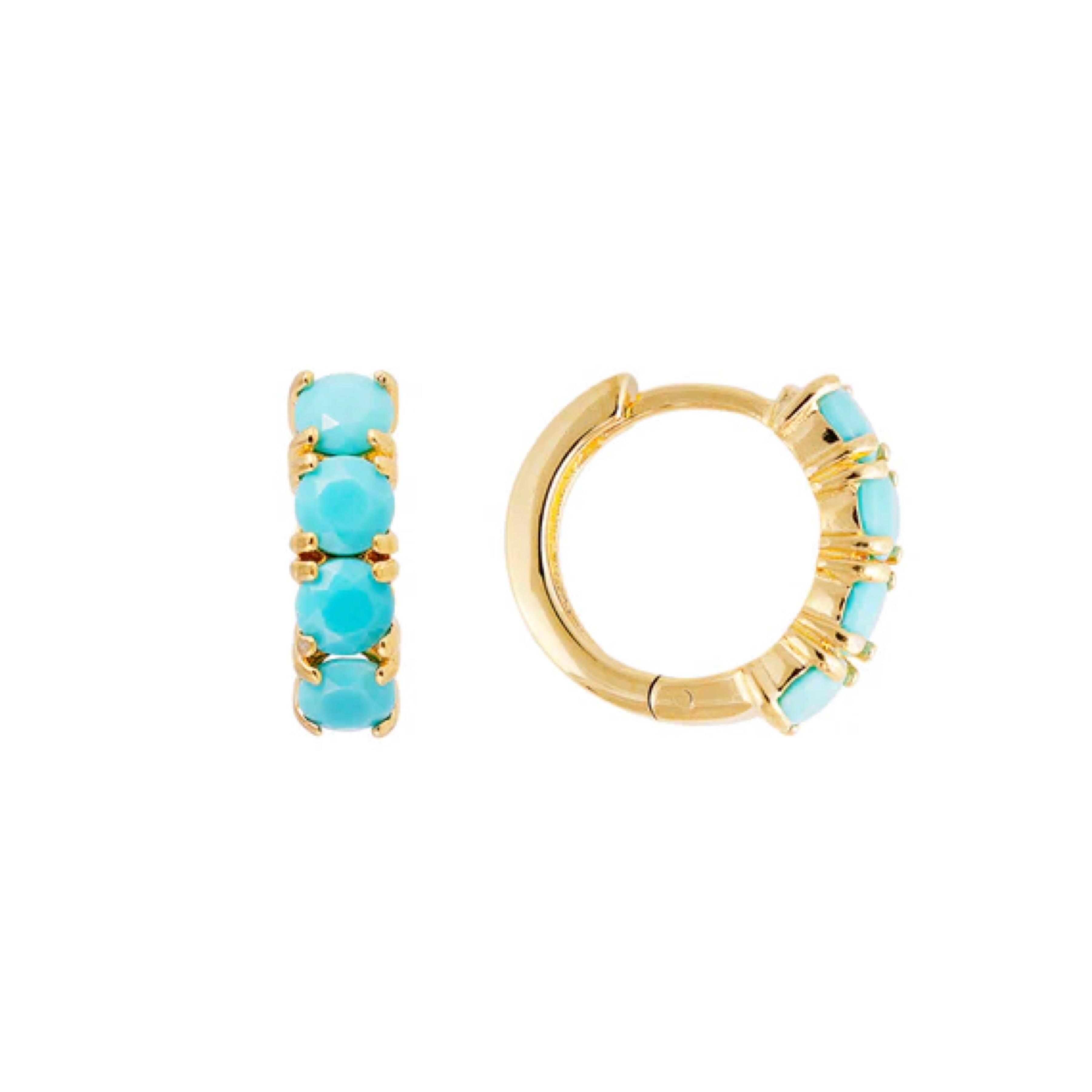 Fairley Turquoise Midi Hoops Fairley