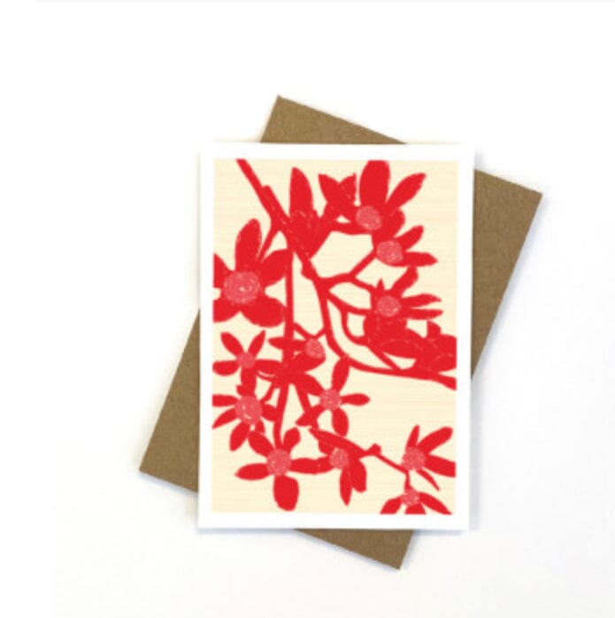 Floral design candlebark card Eclectic House