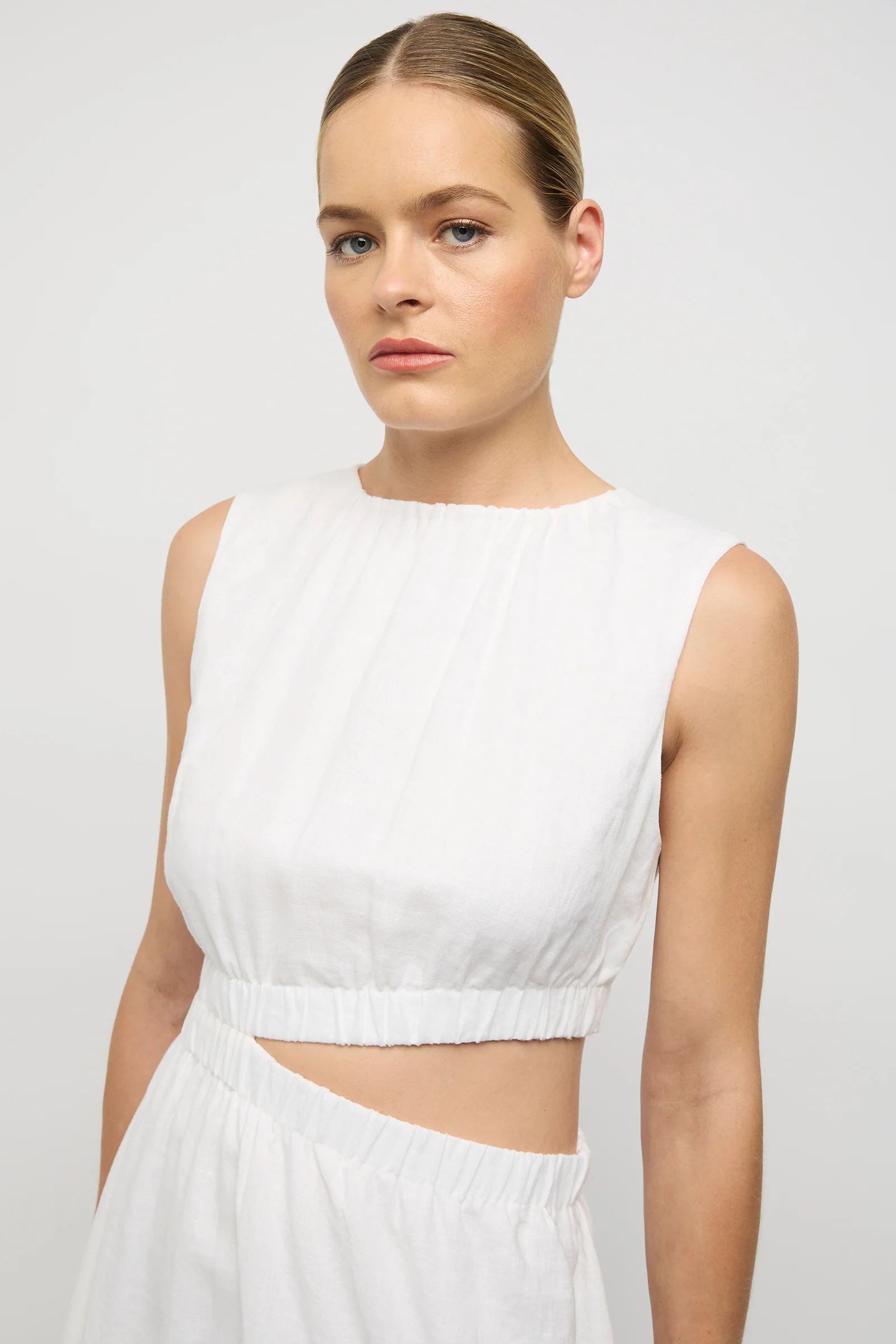 Friend of Audrey Camile Linen Cut-out Dress - White Friend Of Audrey