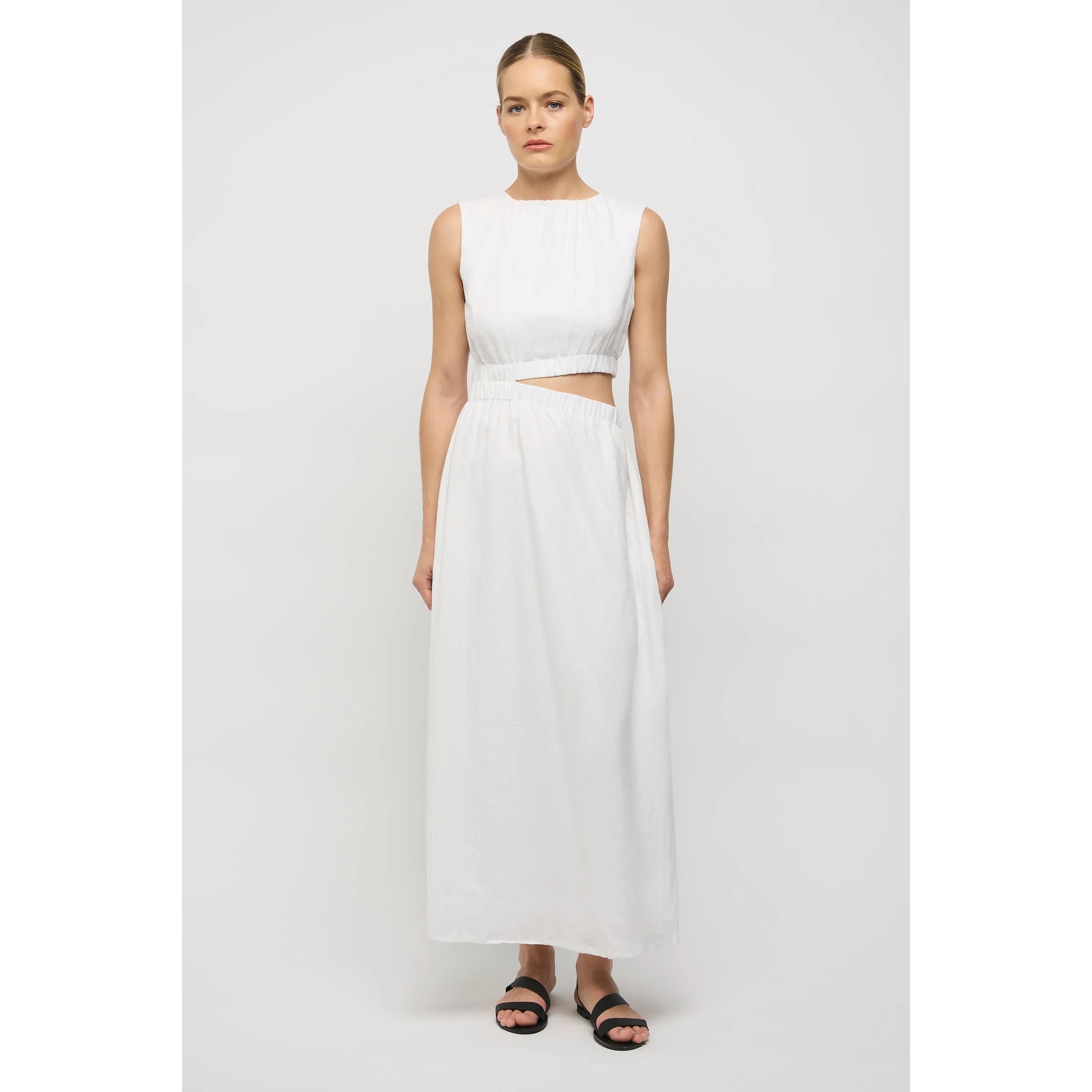 Friend of Audrey Camile Linen Cut-out Dress - White Friend Of Audrey