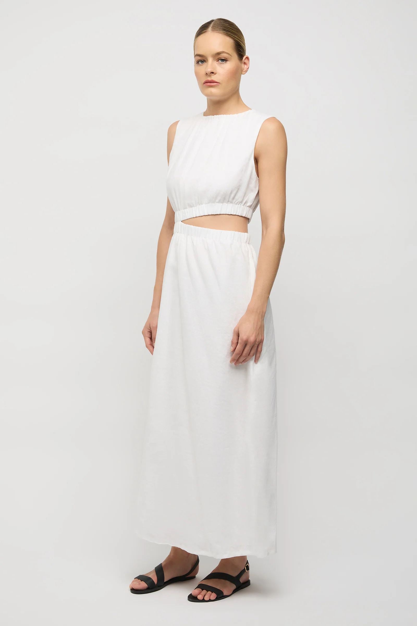 Friend of Audrey Camile Linen Cut-out Dress - White Friend Of Audrey