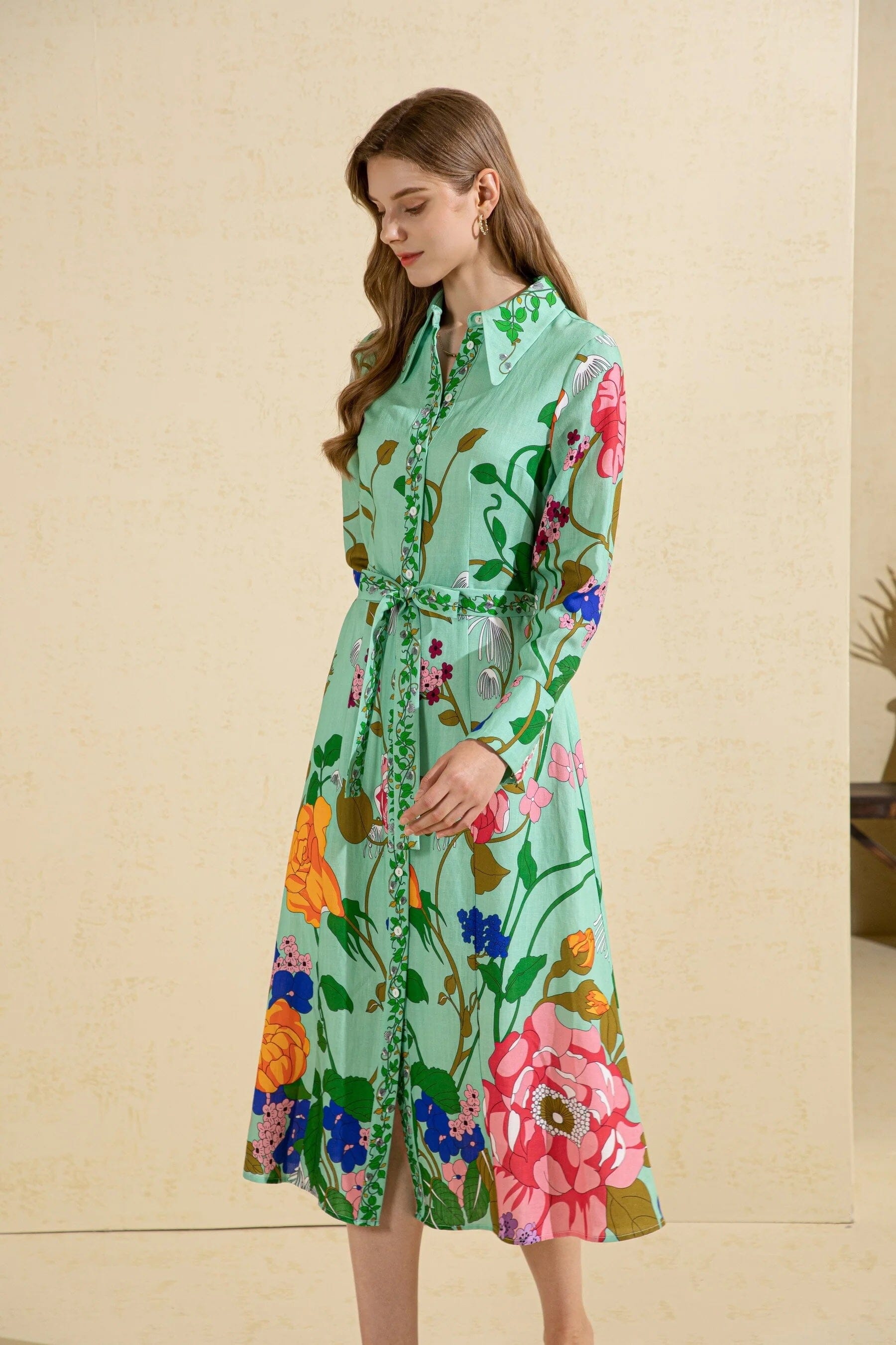 G.D.S. Lias Printed Dress - Green Print G.D.S.