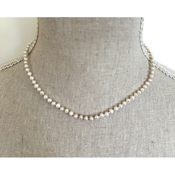 Gold & Pearl Necklace - White / Gold NEC2580 Necklace Indulge Me 